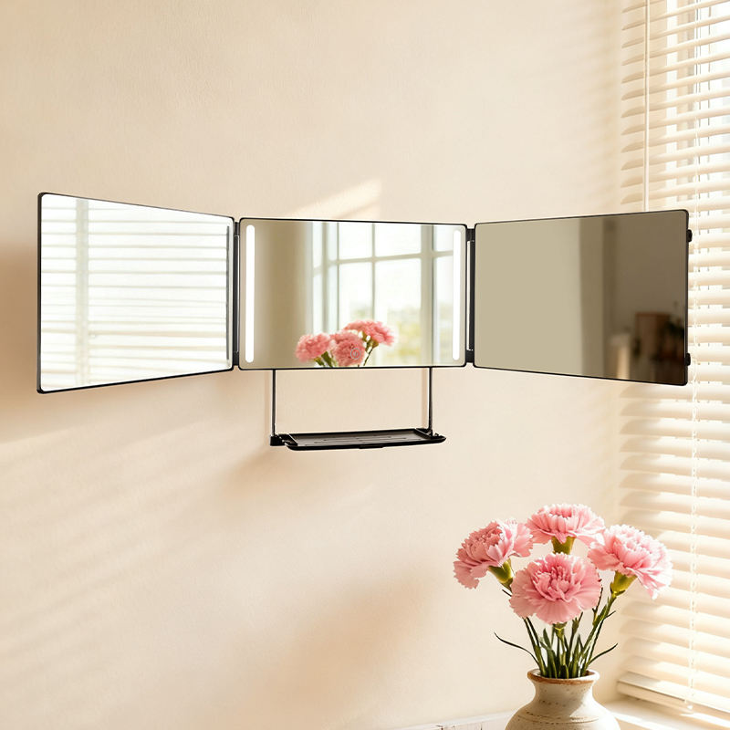 Coocoe 3-Way 360° Rechargeable LED Haircut Mirror