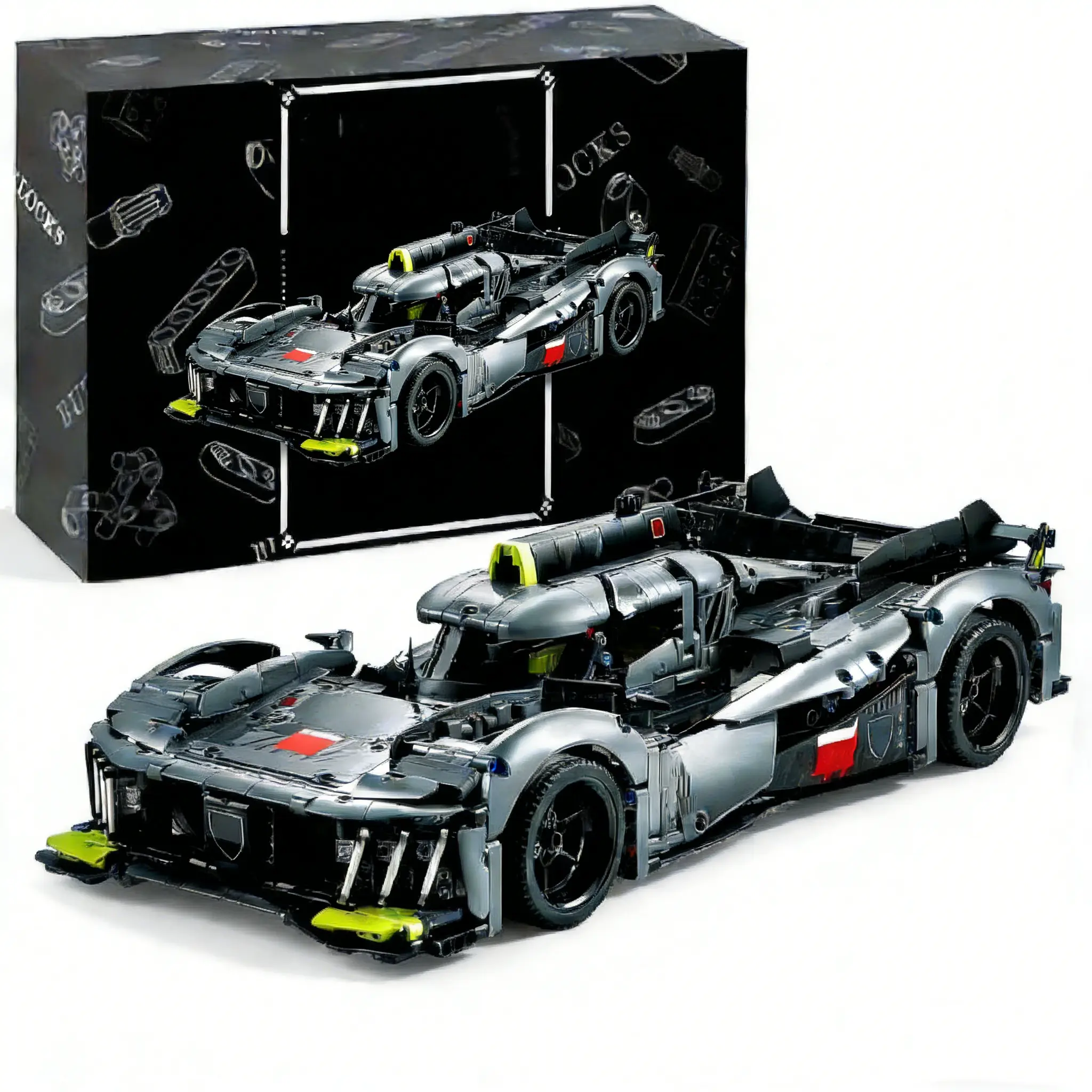 Technic 9X8 24H Hybrid Hypercar Collectible Race Car Building Kit for Adults and Teens,  20.1 inches, 1775 pieces. 1:10 Scale Racing Car Model, Gift for Motorsport Fans