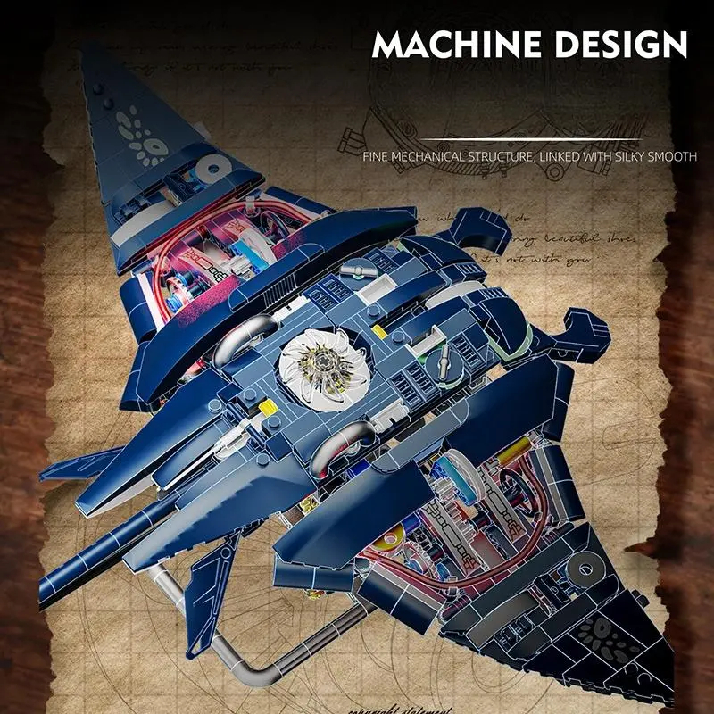 Mechanical Manta Ray Design Building Blocks Toy, 1 Box Creative Blocks Building Toy