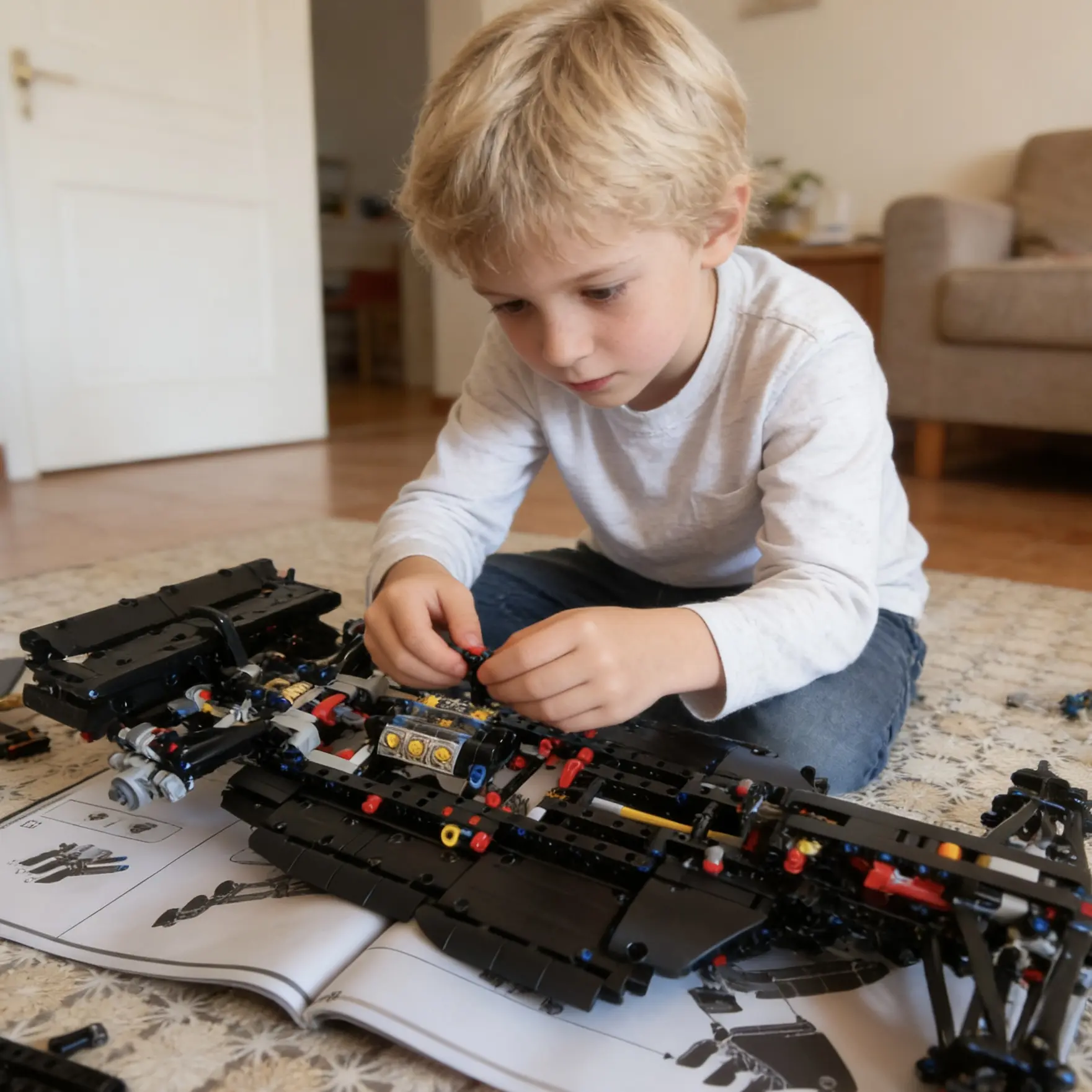 25 inches, 1642 pieces build set, 1:8 scale - DIY Kit and Building Set for Adults - Collectible Model  - Gift for Car Enthusiasts