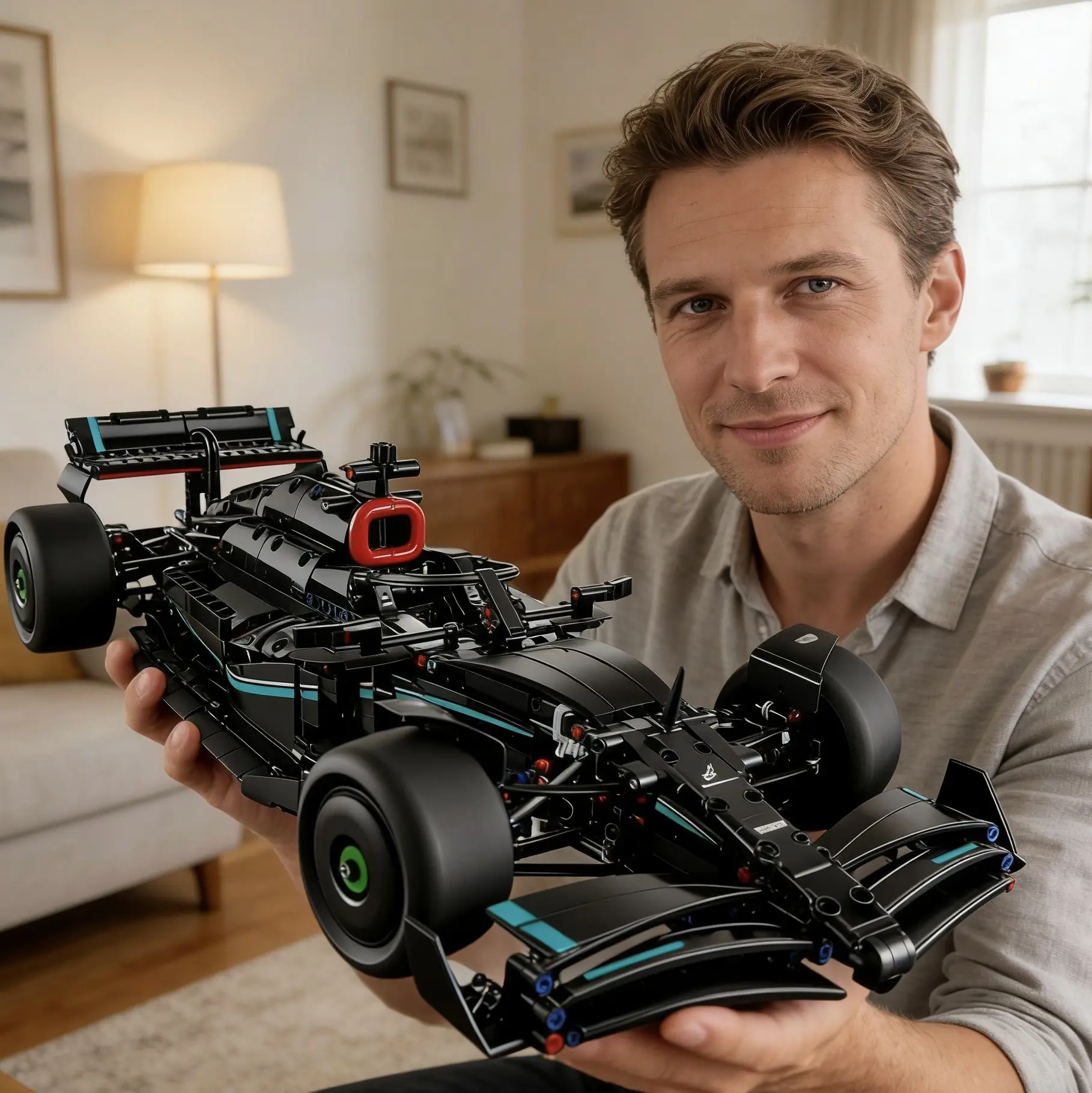 25 inches, 1642 pieces build set, 1:8 scale - DIY Kit and Building Set for Adults - Collectible Model  - Gift for Car Enthusiasts