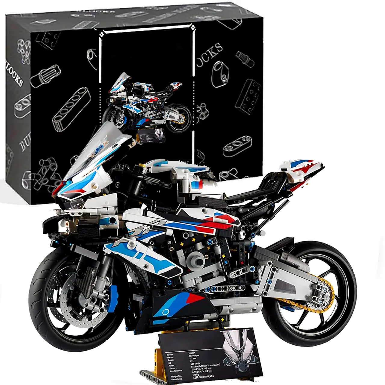 1920 Pieces, 1:5 Technic Motorcycle Model Kit for Adults, 19 inches long, Build and Display Set with Authentic Features, Motorcycle Gift Idea