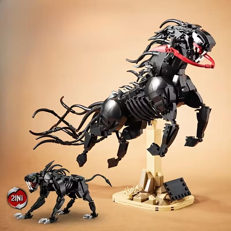 1000pcs Animal Building Blocks Toy, War Horse Model Assembly Kit, DIY Adult Construction Set, Holiday Gift Christmas Halloween Collection