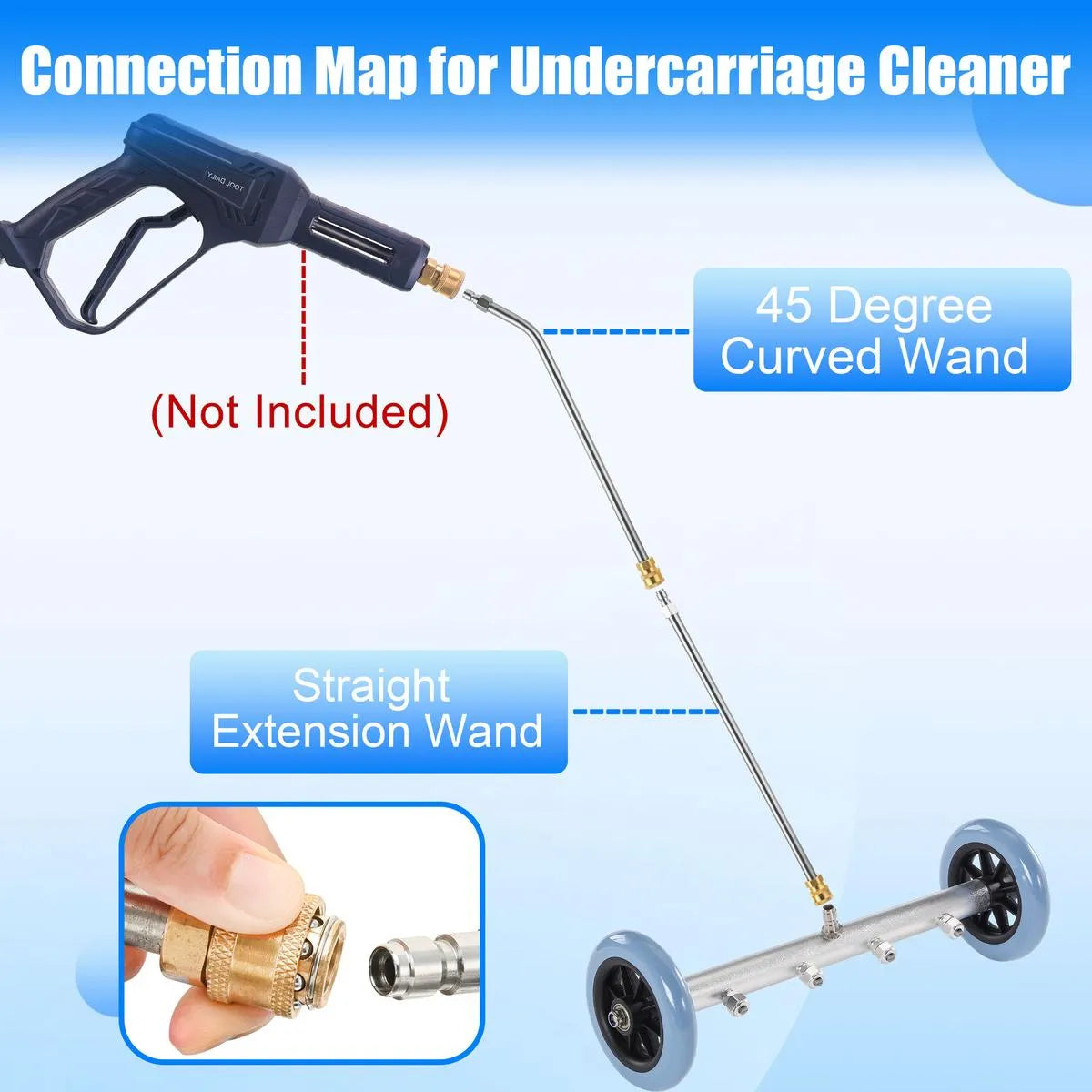 Coocoe Heavy Duty Pressure Washer Undercarriage Cleaner