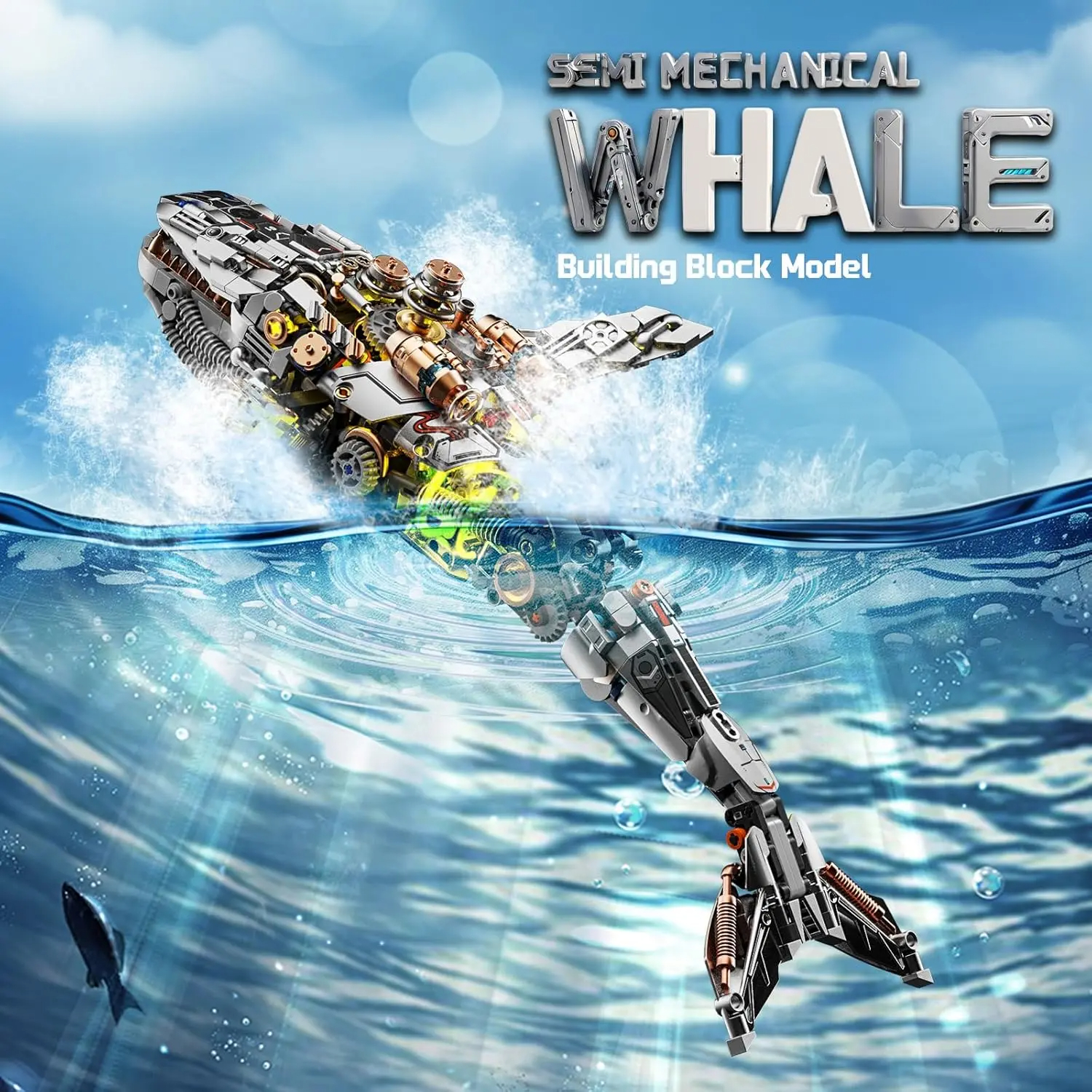 Mechanical Whale Metal Building Blocks