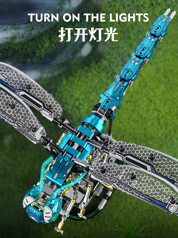Mechanical Dragonfly WIth Stand Bricks Assembled Building Blocks Set