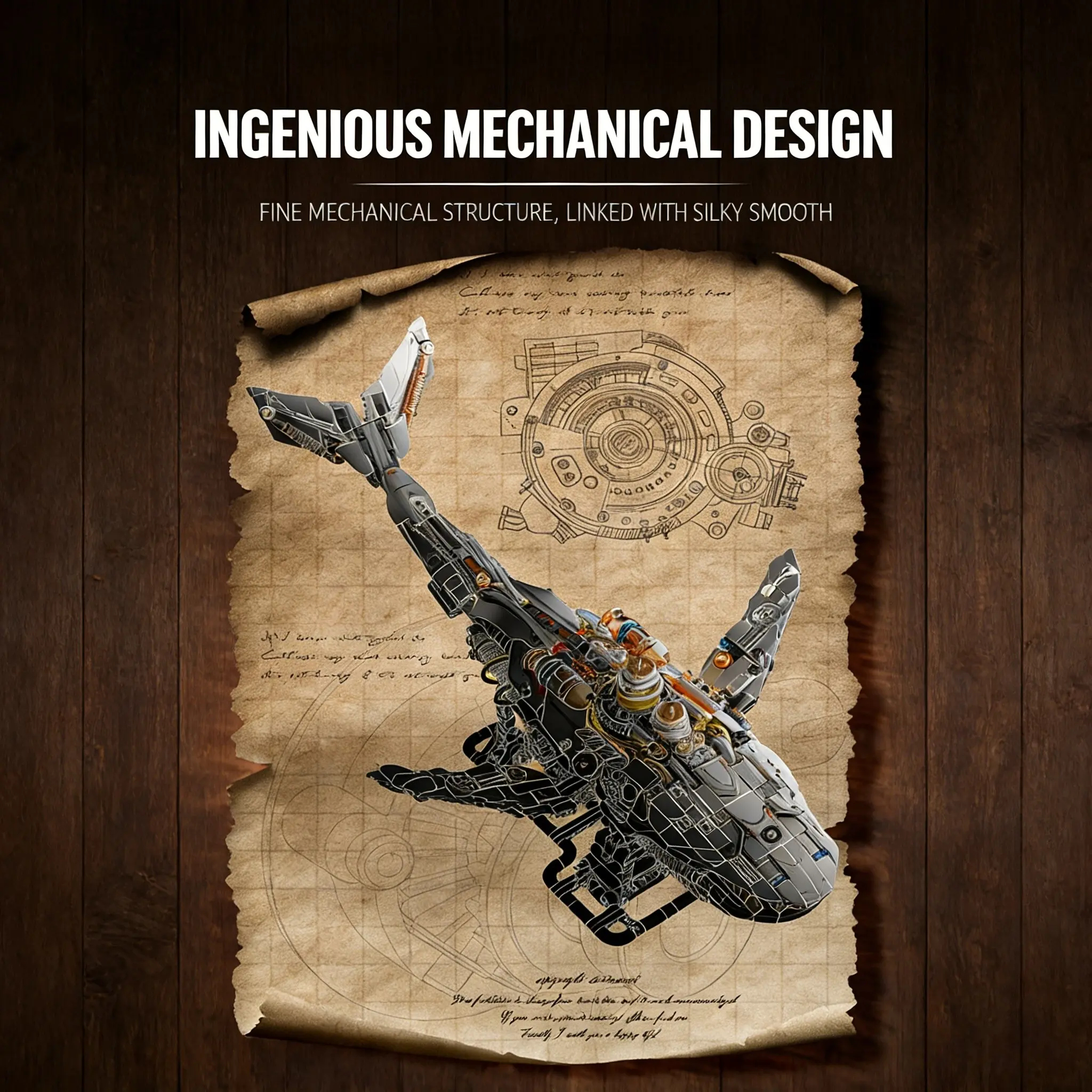 Mechanical Whale Metal Building Blocks