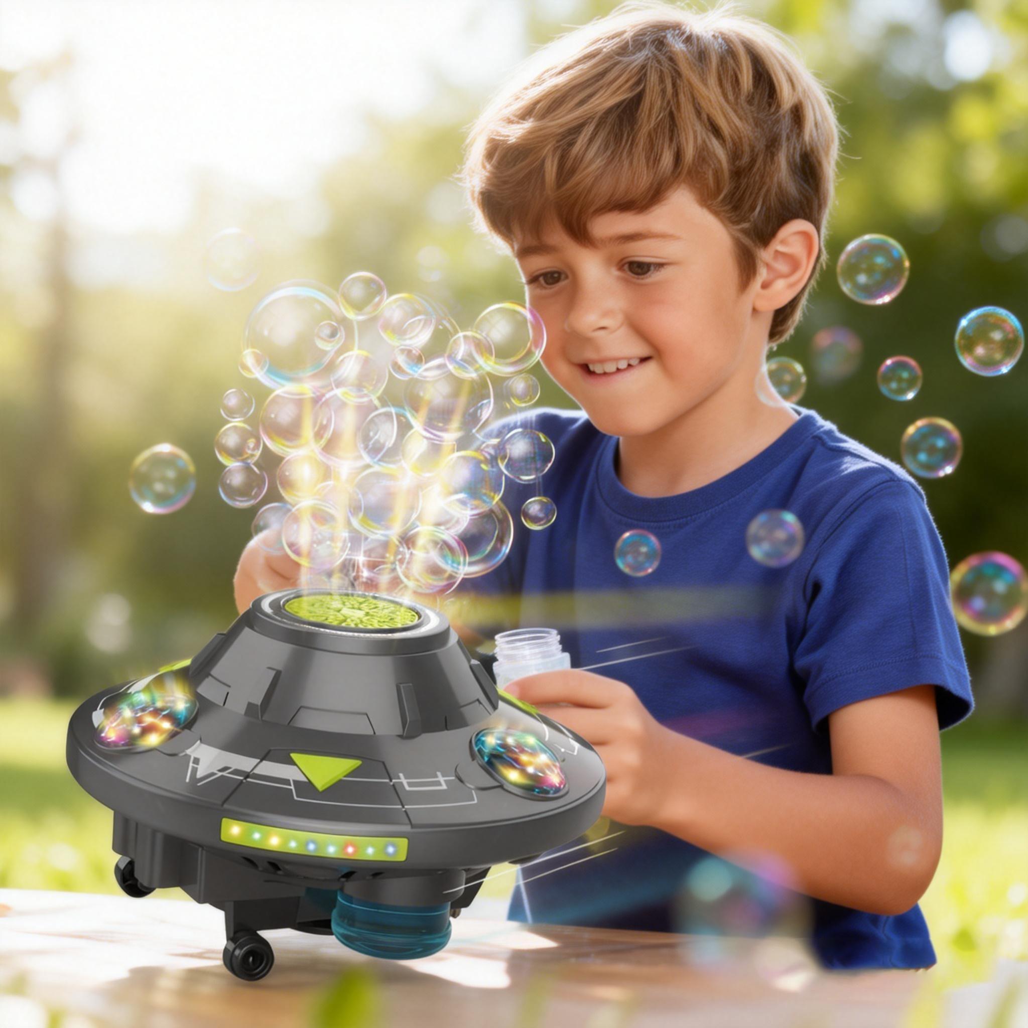 Kids Portable Bubble Machine UfO Shape LED Lights Music, Multifunction Bubble Maker, 360° Rotating Automatic Obstacle Avoidance, Electric Blow Bubbles ,Massive Bubble Output Safe Spring Summer Outdoor Funny Toy for Ages 3+Boys and Girls Birthday Gift Kids Portable Bubble Machine UfO Shape LED Lights Music, Multifunction Bubble Maker, 360° Rotating Automatic Obstacle Avoidance, Electric Blow Bubbles ,Massive Bubble Output Safe Spring Summer Outdoor Funny Toy for Ages 3+Boys and Girls Birthday Gift