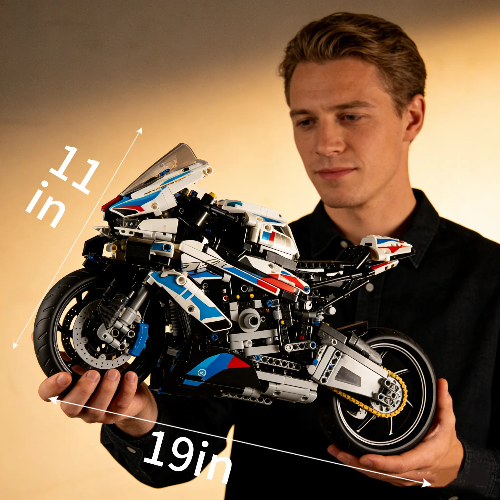 1920 Pieces, 1:5 Technic Motorcycle Model Kit for Adults, 19 inches long, Build and Display Set with Authentic Features, Motorcycle Gift Idea
