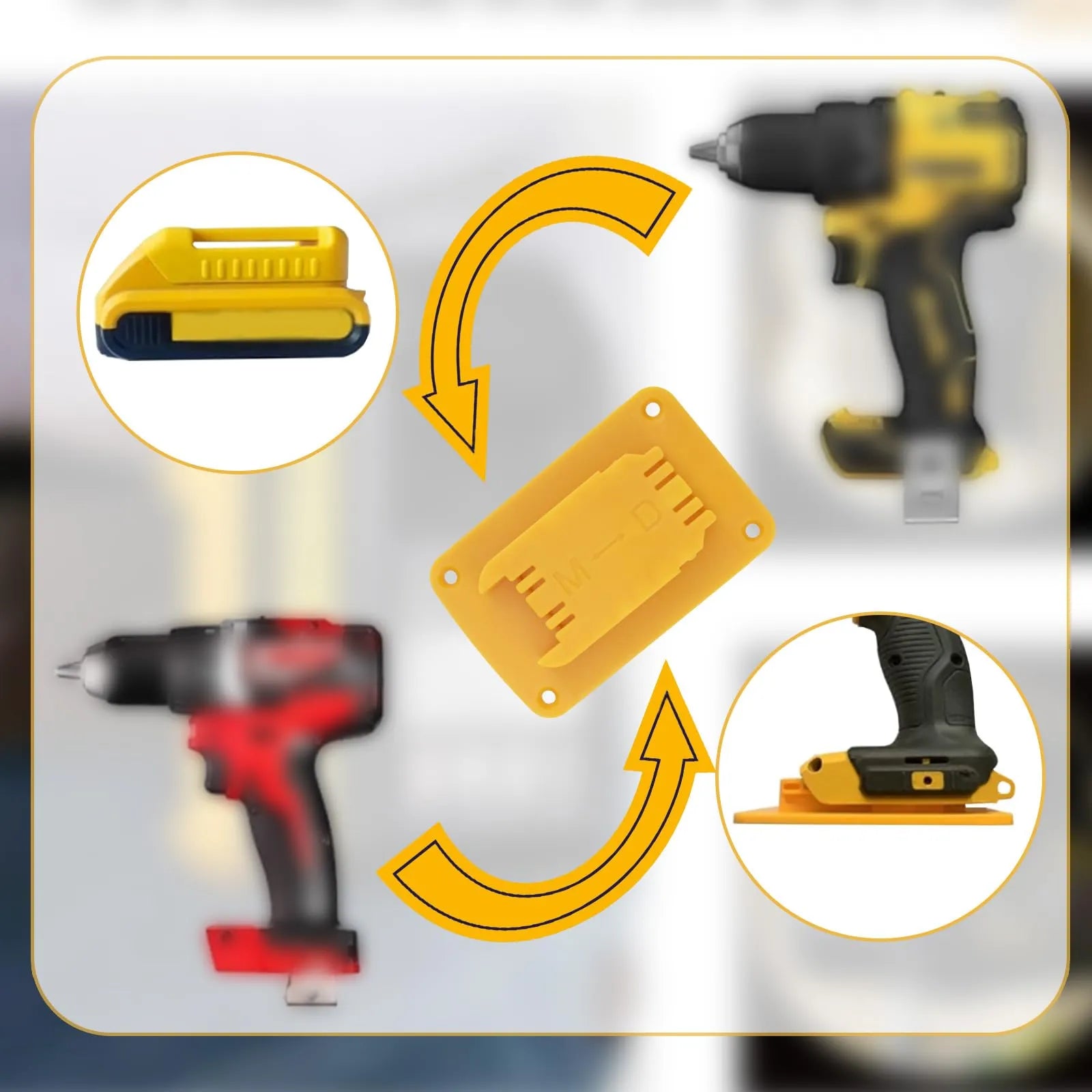 Coocoe Wall Mount Battery Tool Holder