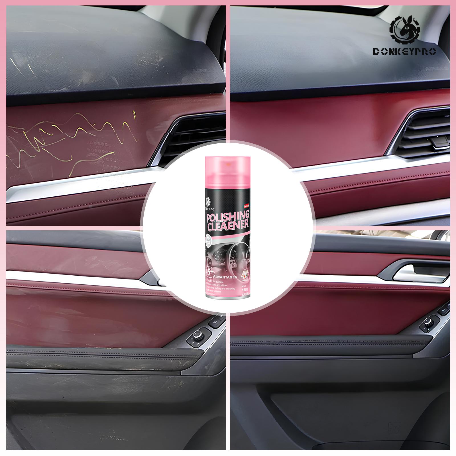DONKEYPRO Car Spray Cleaner 15 oz Quick Interior Detailer Polished Coated Anti-aging UV Protection Wheel Cleaner for Effortless Car Interior Maintenance