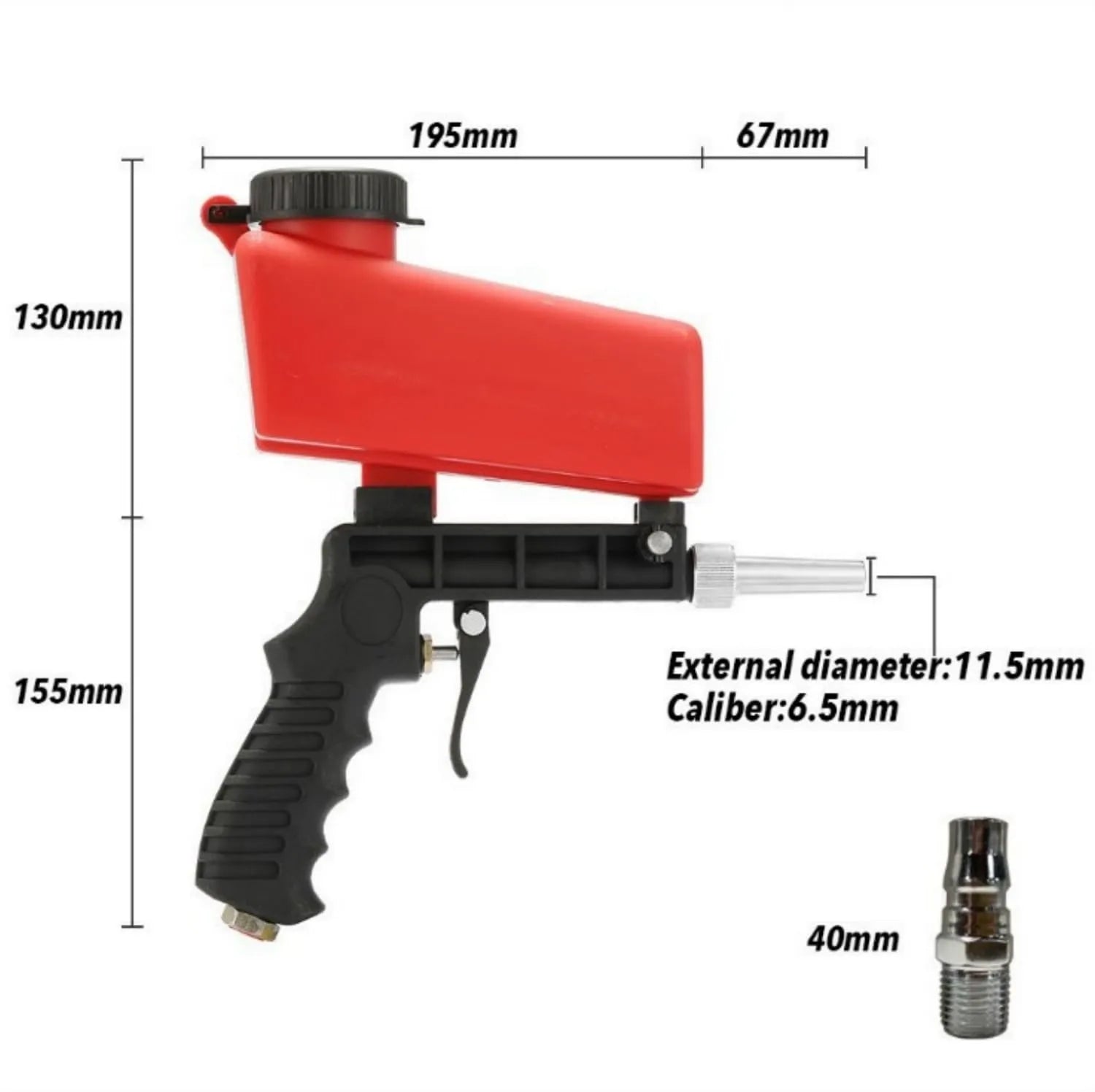 Coocoe Portable 90 PSI Pneumatic Sandblaster Gun Kit