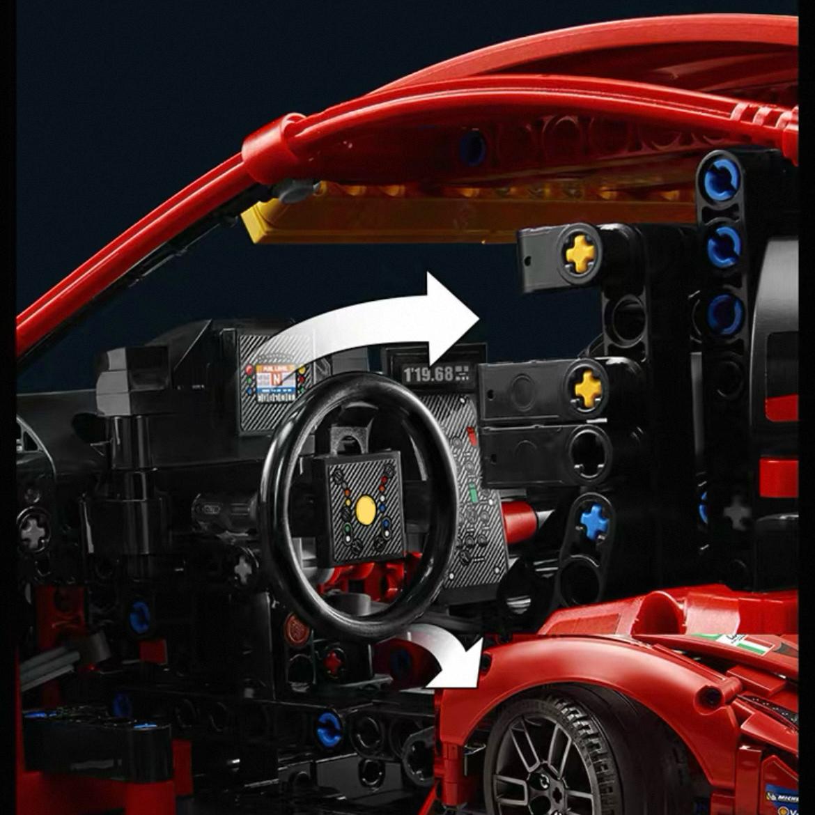 1677 Pieces, 1:10 Technic Champion GT Series Sports Race Car Exclusive Collectible Model, Collectors Set for Adults