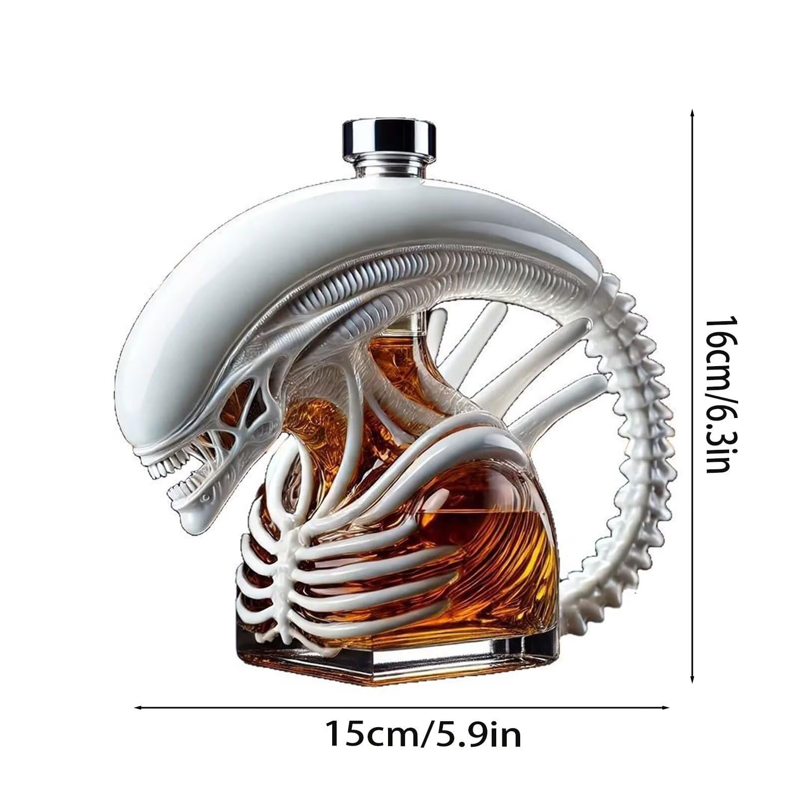👽 Alien Shaped Decanter - Glass Art Sculpture Bottle for Sci-Fi & Whiskey Lovers