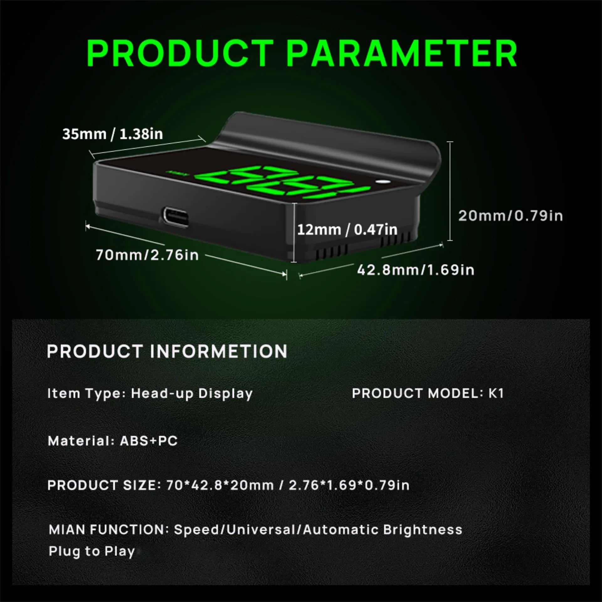 Coocoe Digital GPS HUD Car Head Up Display