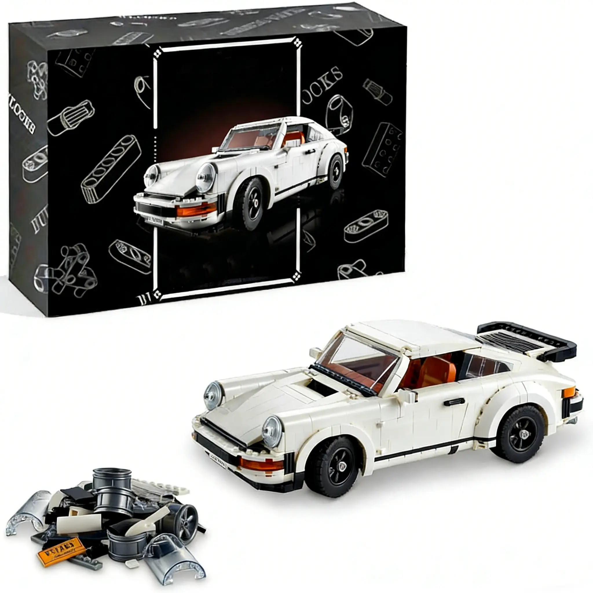 1458 Pieces Building Set, Collectible Turbo Targa, 2in1 Race Car Model Kit for Adults and Teens to Build, 14 inches in length, Gift Idea