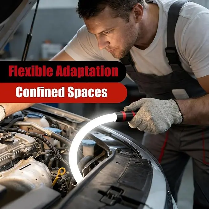 🛠Flexible COB LED Work Light, Rechargeable Bendable Inspection Flashlight for Auto Repair