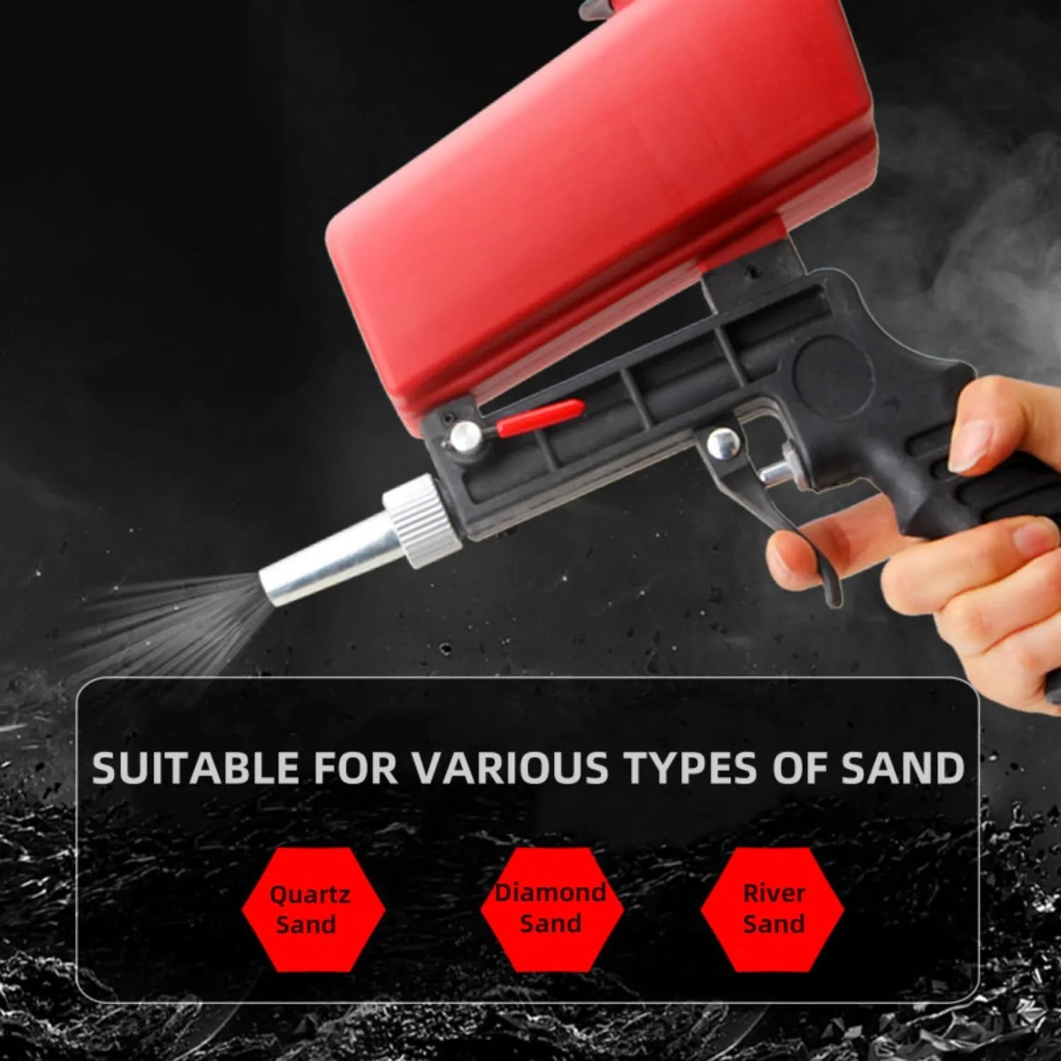 Coocoe Portable 90 PSI Pneumatic Sandblaster Gun Kit
