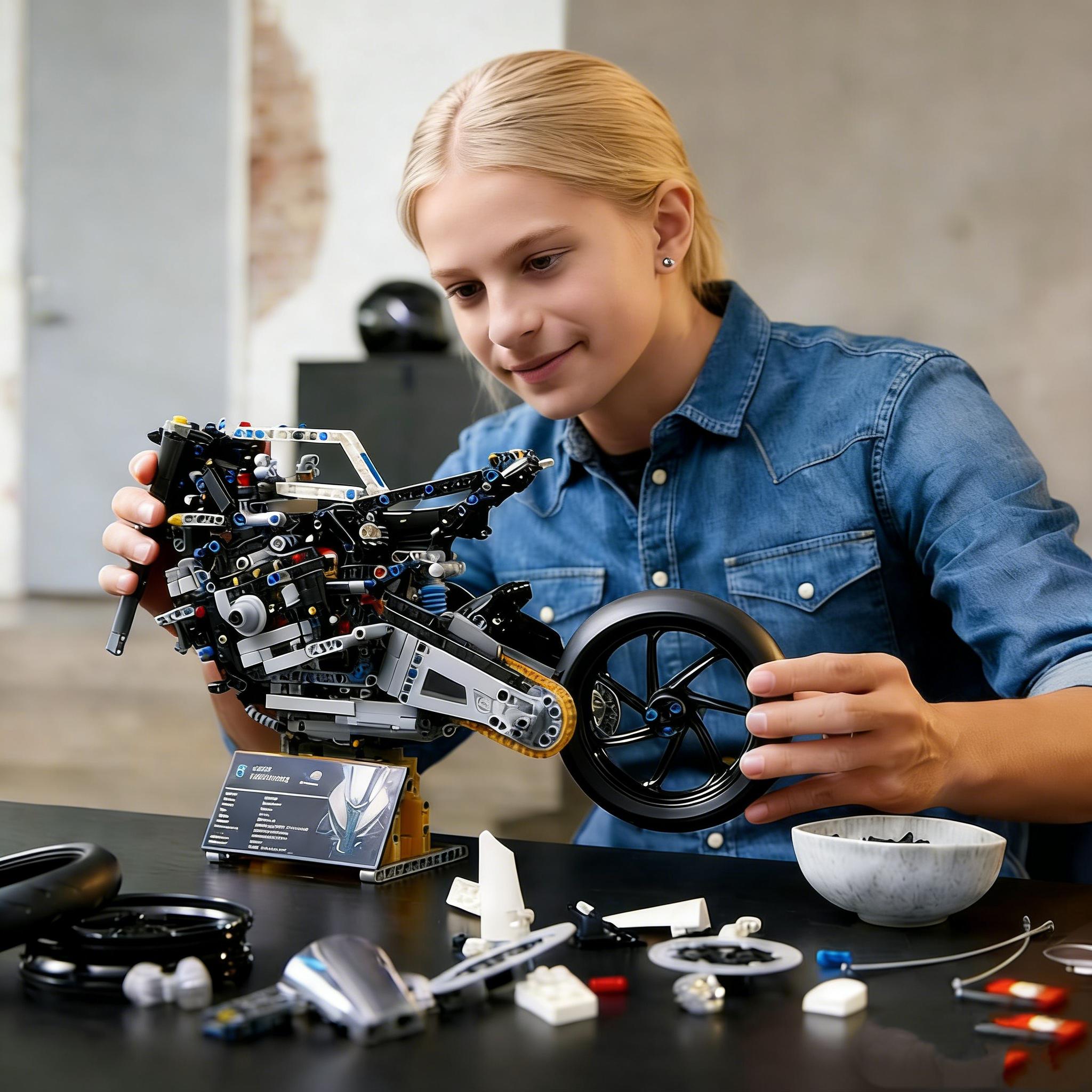 1920 Pieces, 1:5 Technic Motorcycle Model Kit for Adults, 19 inches long, Build and Display Set with Authentic Features, Motorcycle Gift Idea 1920 Pieces, 1:5 Technic Motorcycle Model Kit for Adults, 19 inches long, Build and Display Set with Authentic Features, Motorcycle Gift Idea