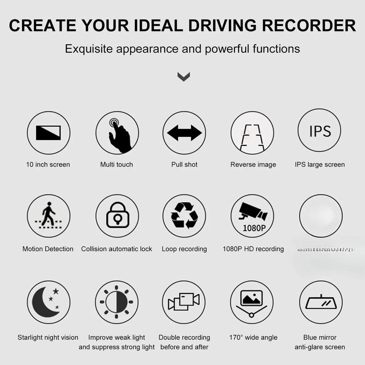 Coocoe Dual Lens Touch Dash Cam