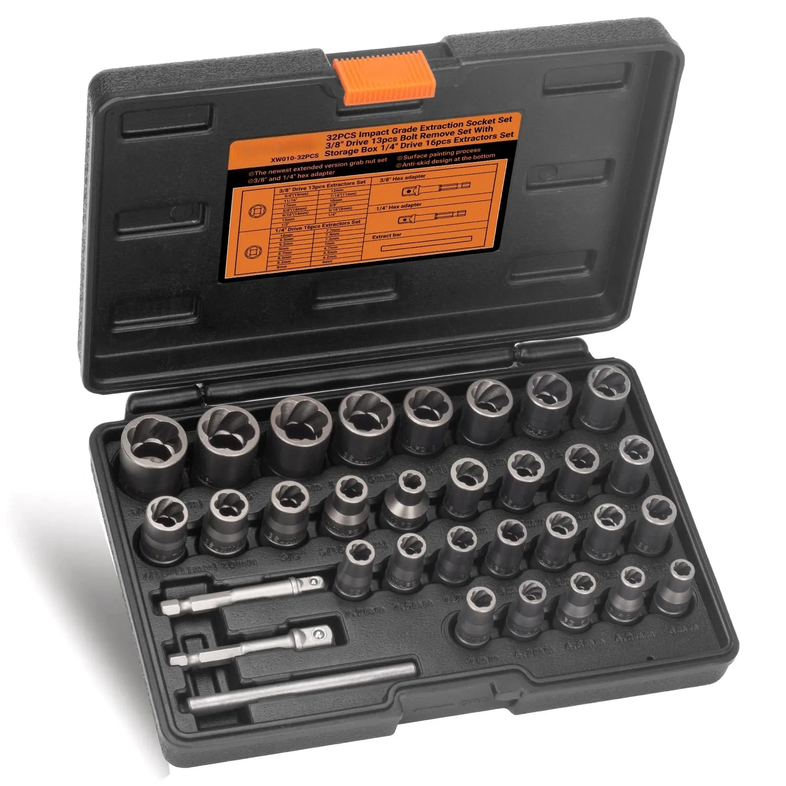 Coocoe 32PCS Impact Bolt Extractor Socket Set