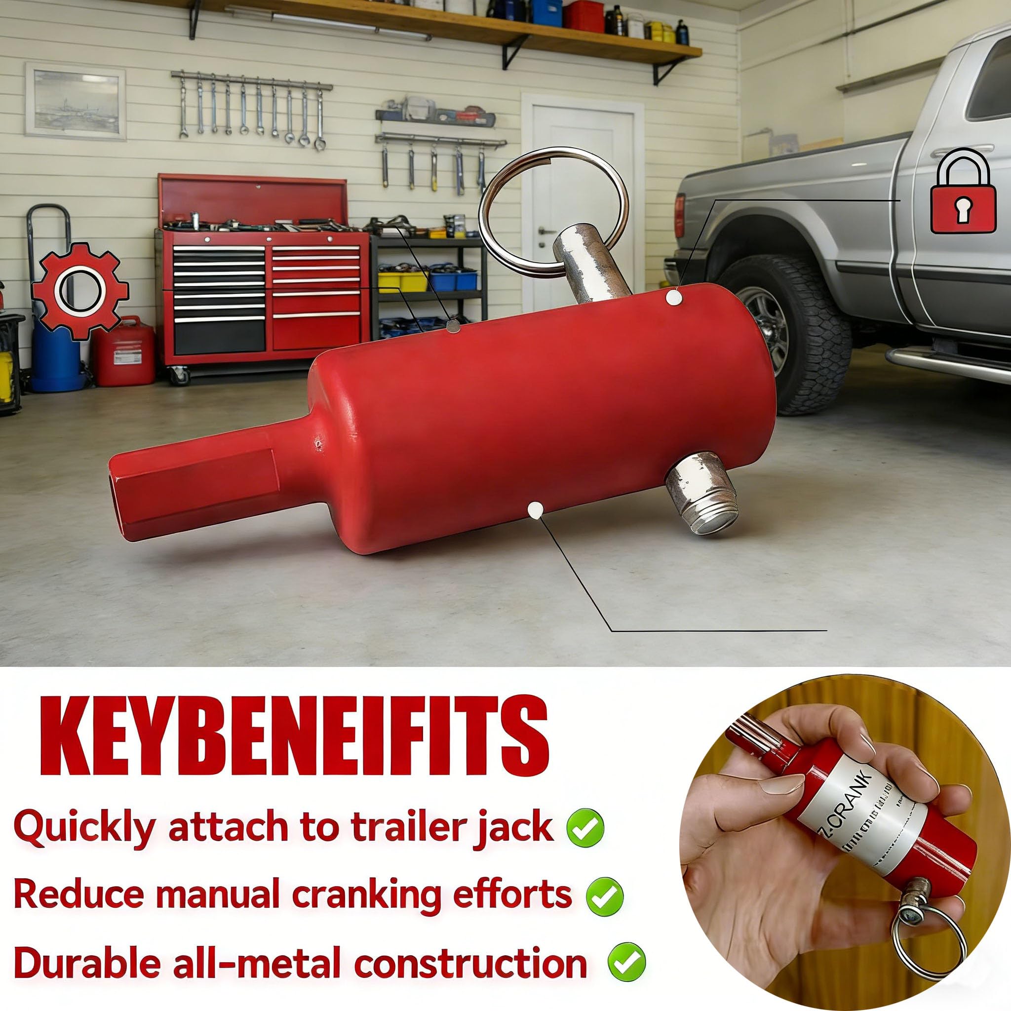Coocoe Trailer Jack Drill Adapter