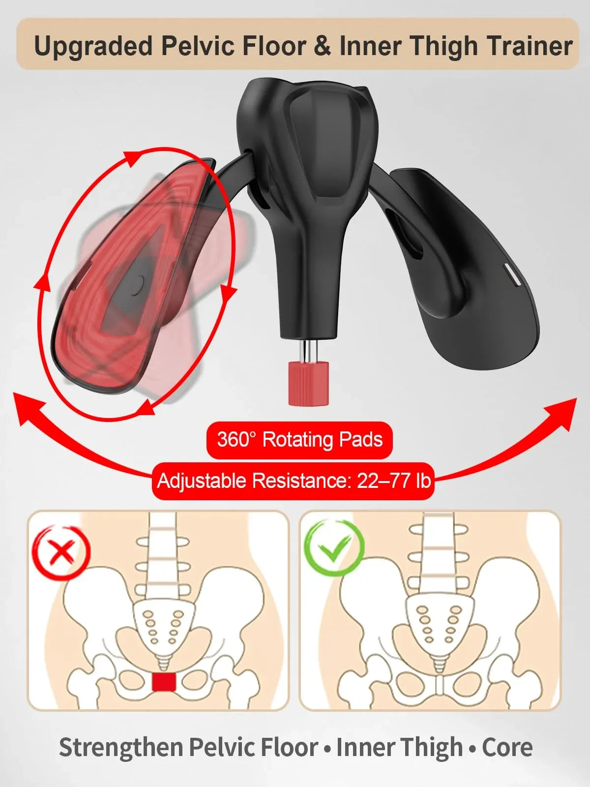 Coocoe Adjustable 77LB Pelvic Floor & Kegel Trainer
