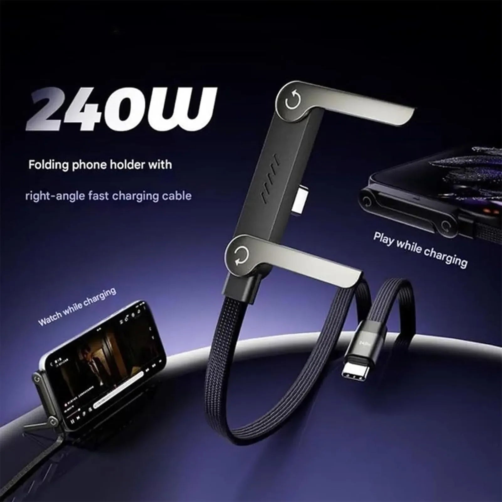 Coocoe 240W Fast-Charging 2-in-1 Stand Hidden Cable