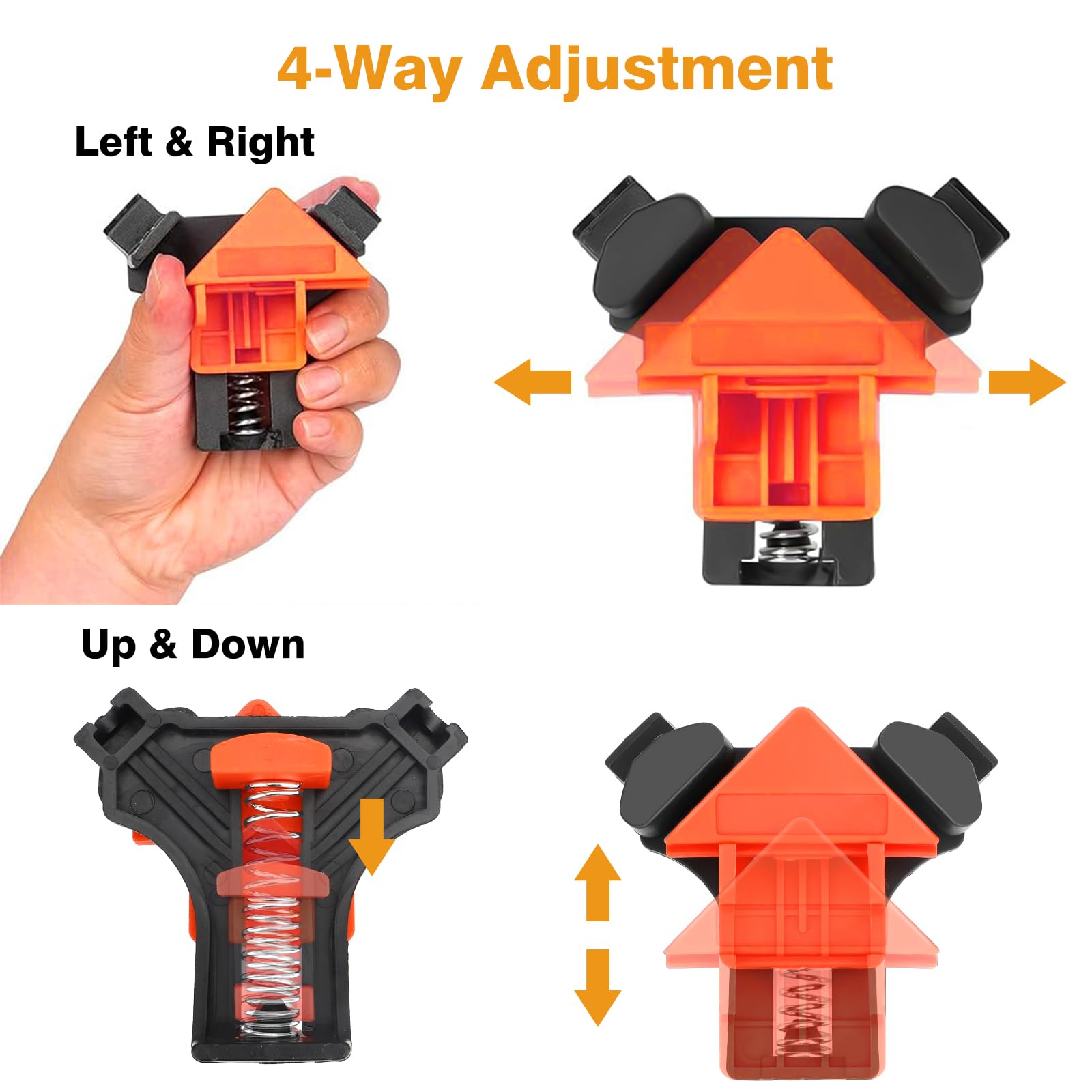 Coocoe 90°Adjustable Spring Loaded Wood Clamps
