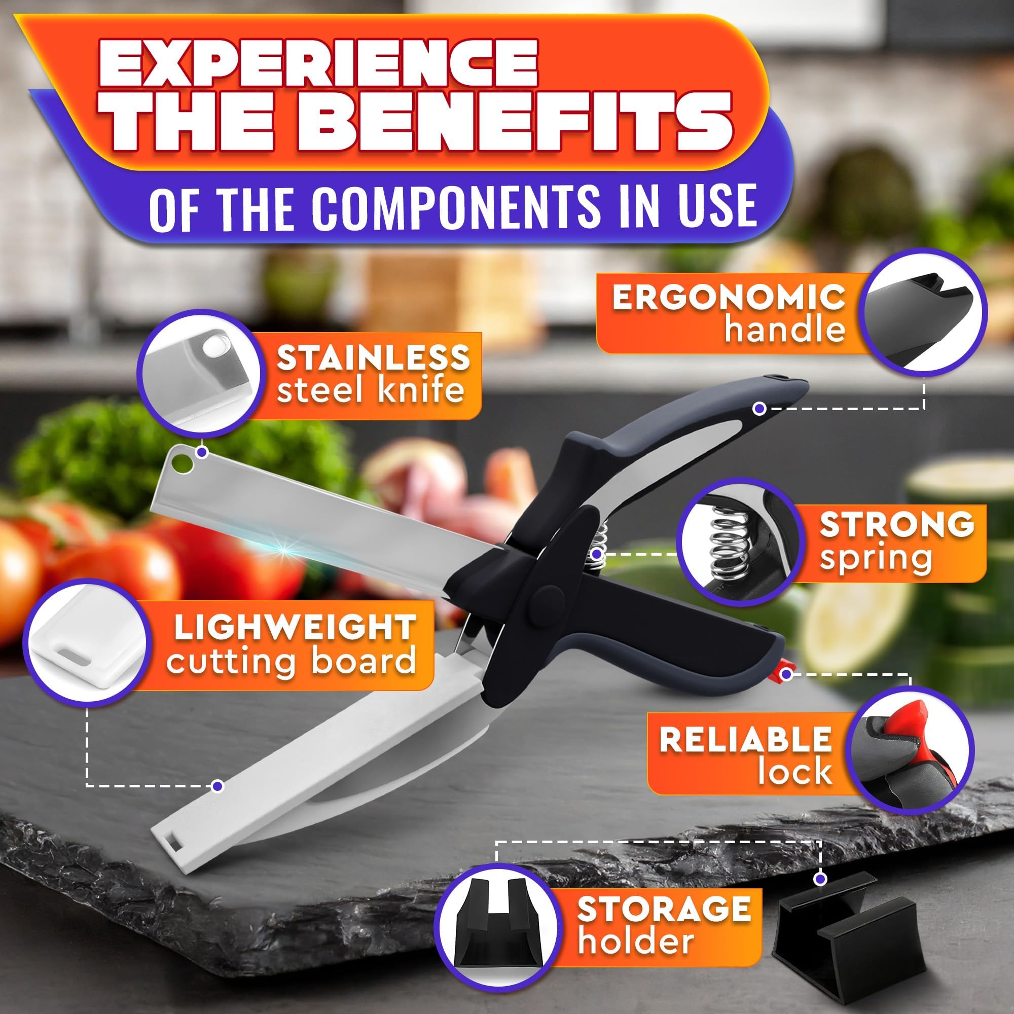 Coocoe 2 in 1 Kitchen Scissors for Food