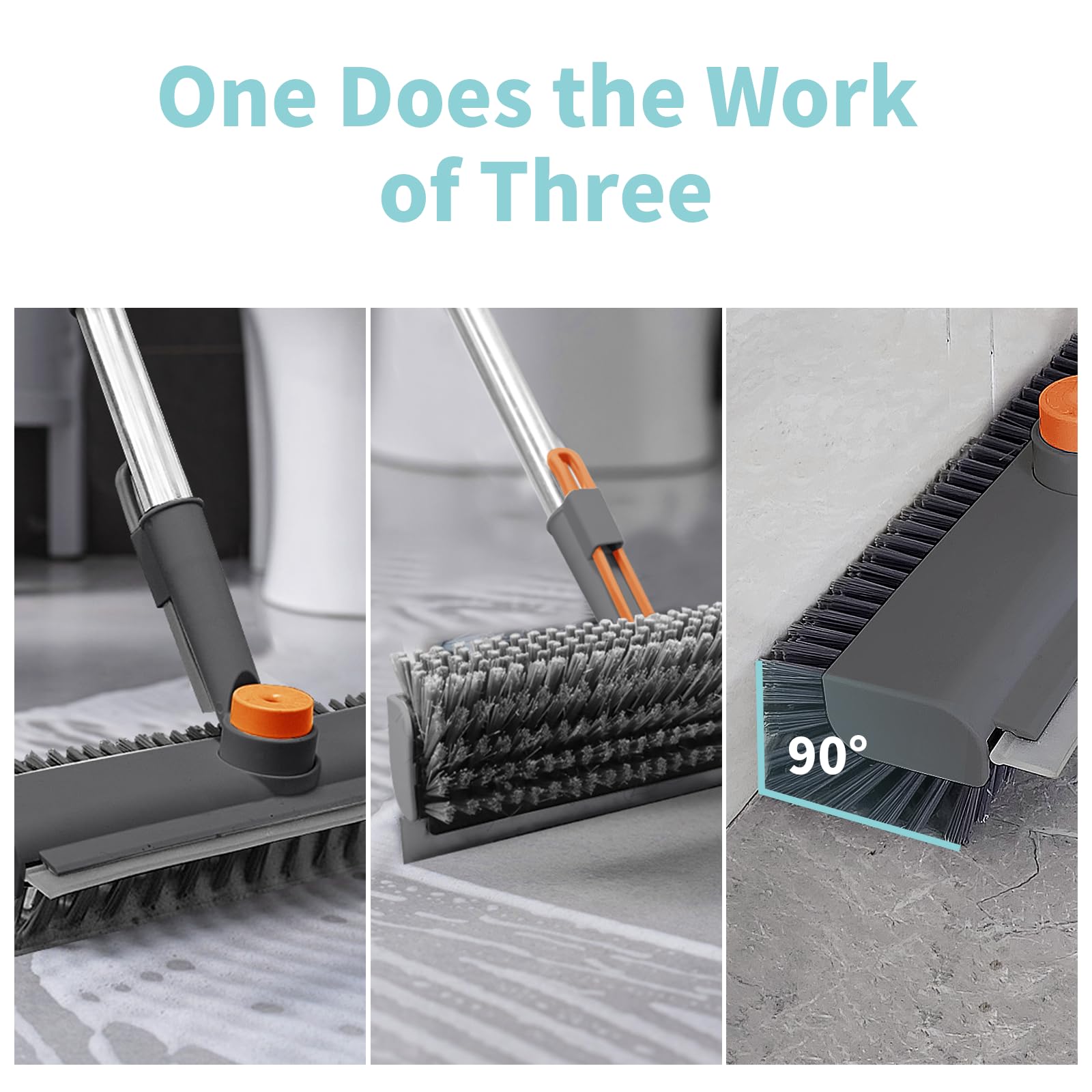 Coocoe 3 in 1 Scrape  Floor Scrub Brush