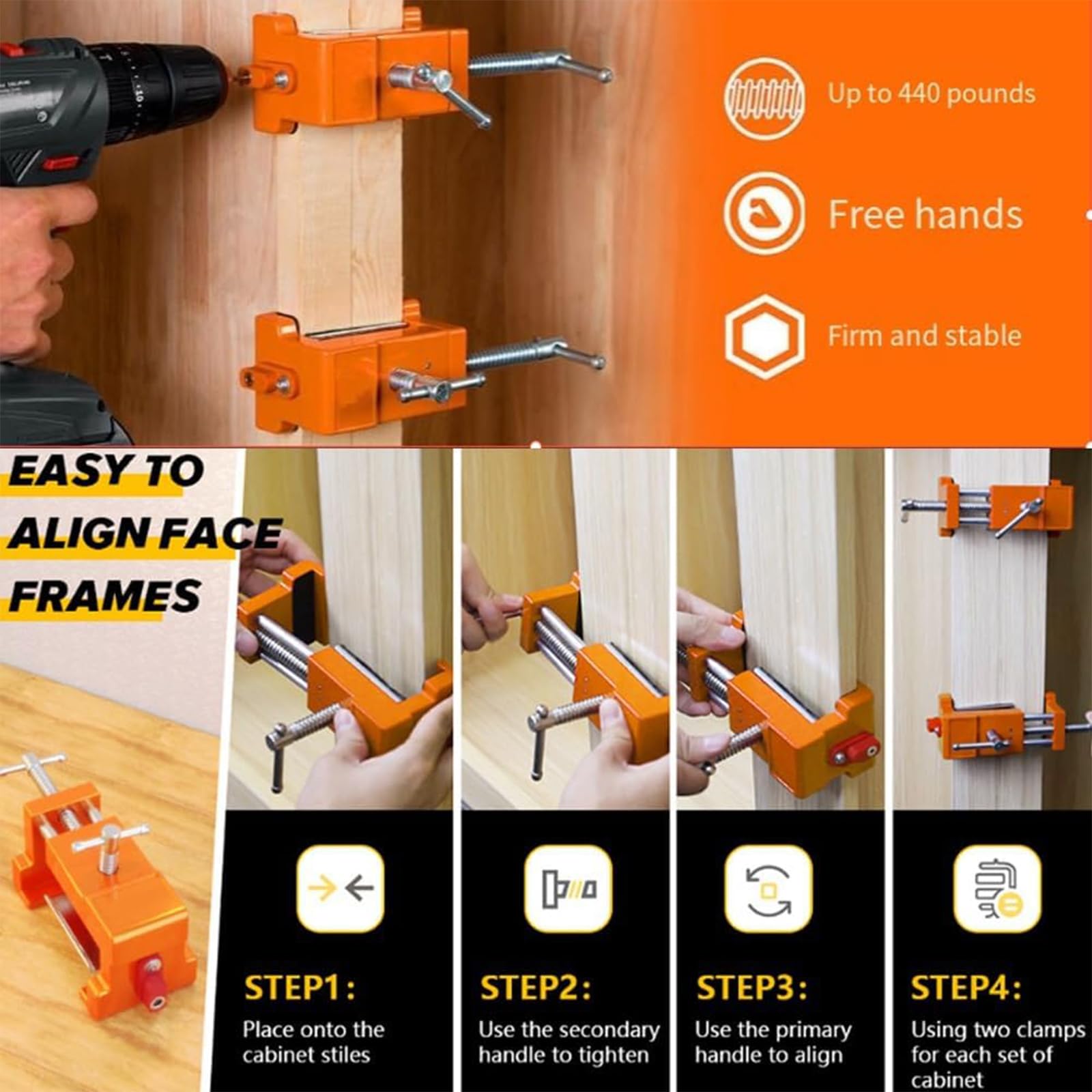 Coocoe Woodworking Claw Clamps for Cabinets Kit
