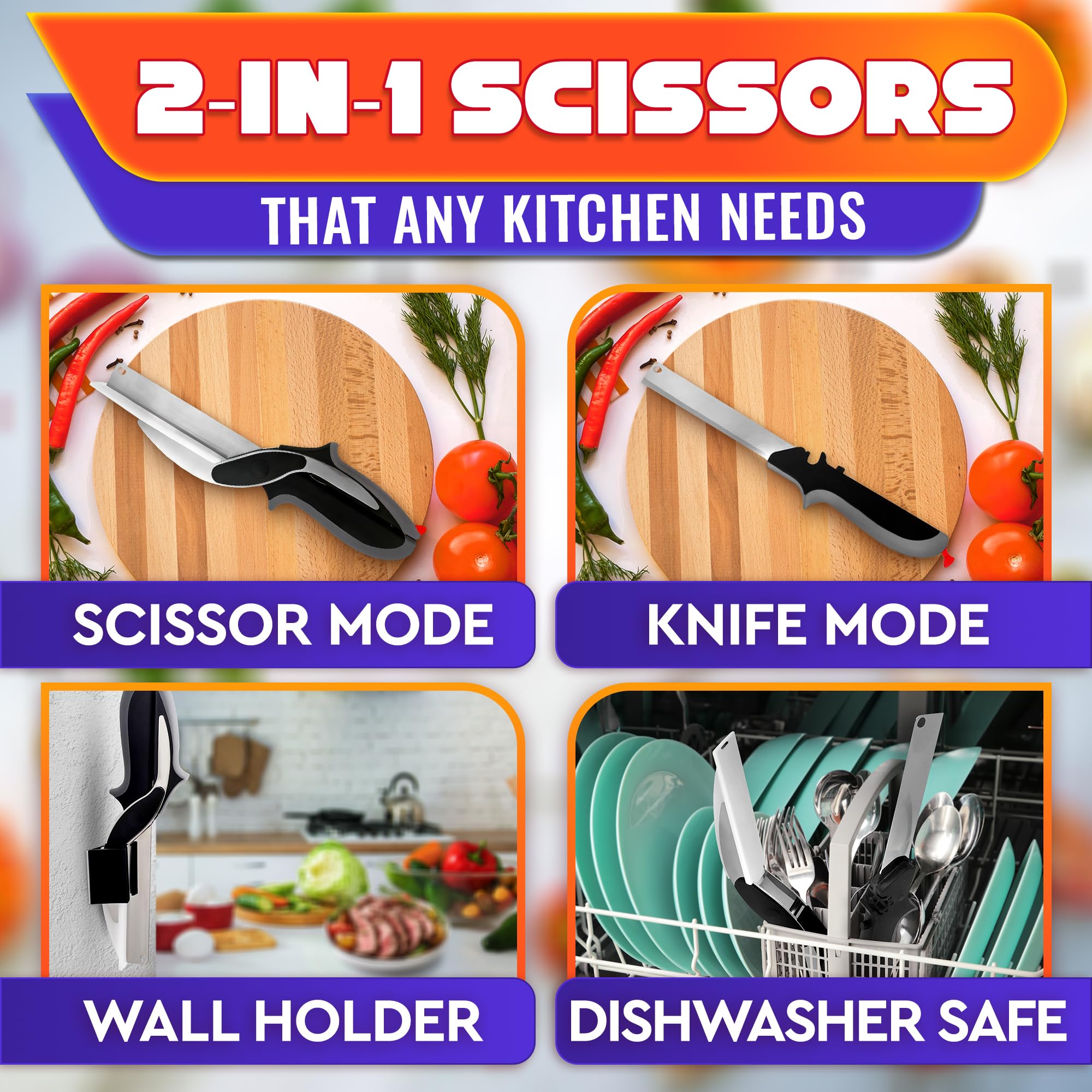 Coocoe 2 in 1 Kitchen Scissors for Food