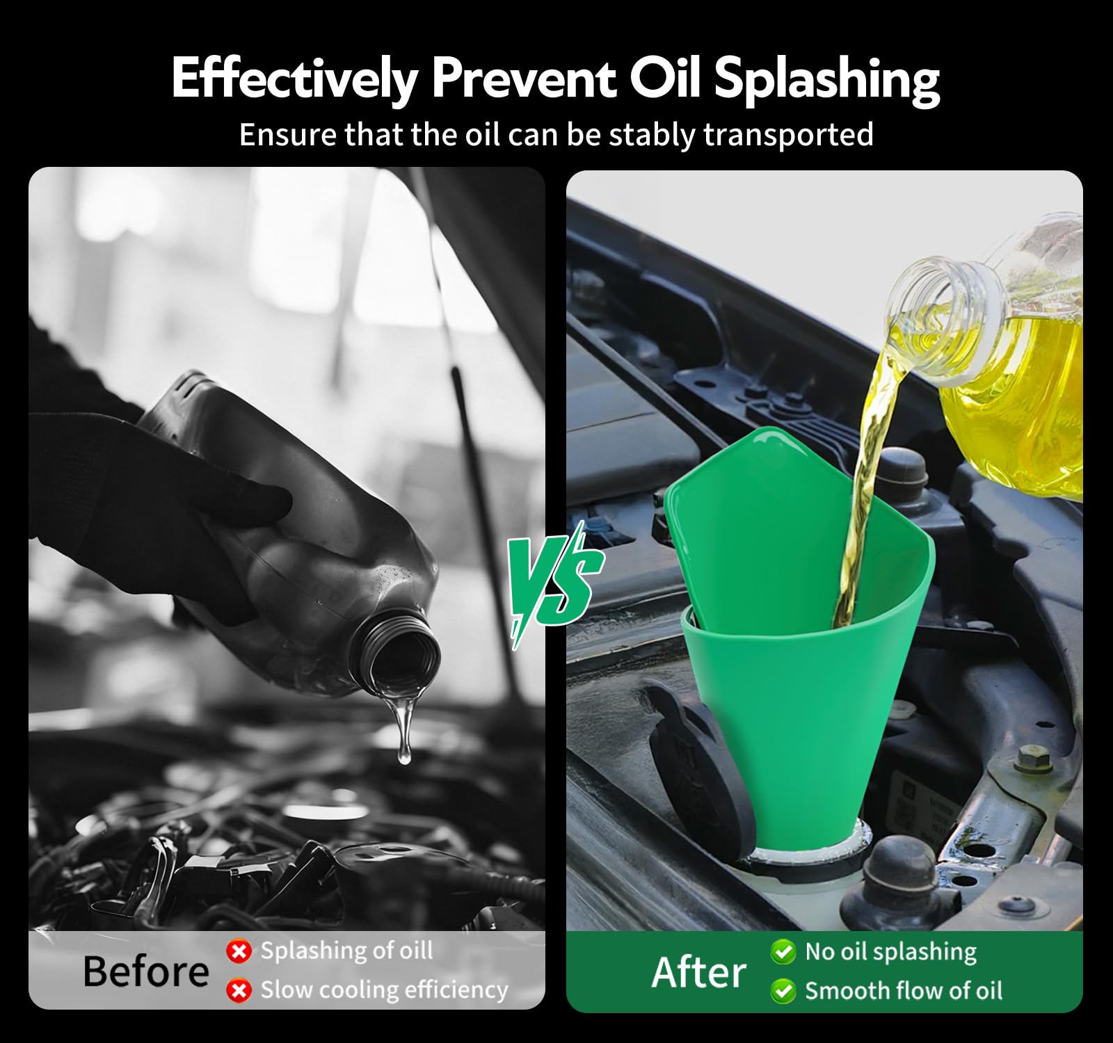 Coocoe Reusable Flexible Oil Drain Funnel Form