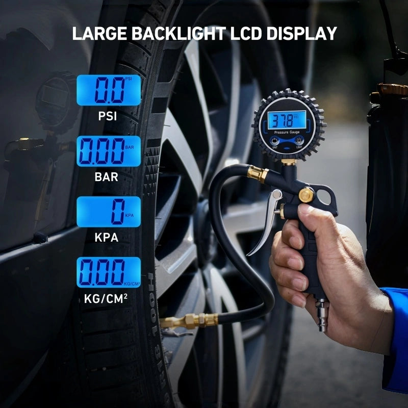 Coocoe Heavy-Duty Tire Pressure Gauge with Quick Connect Coupler