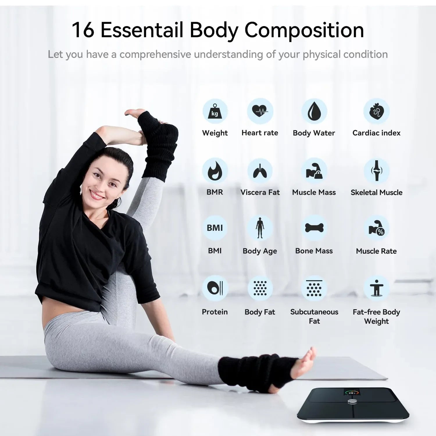 Coocoe High-Accuracy Bluetooth Body Fat Smart Scale