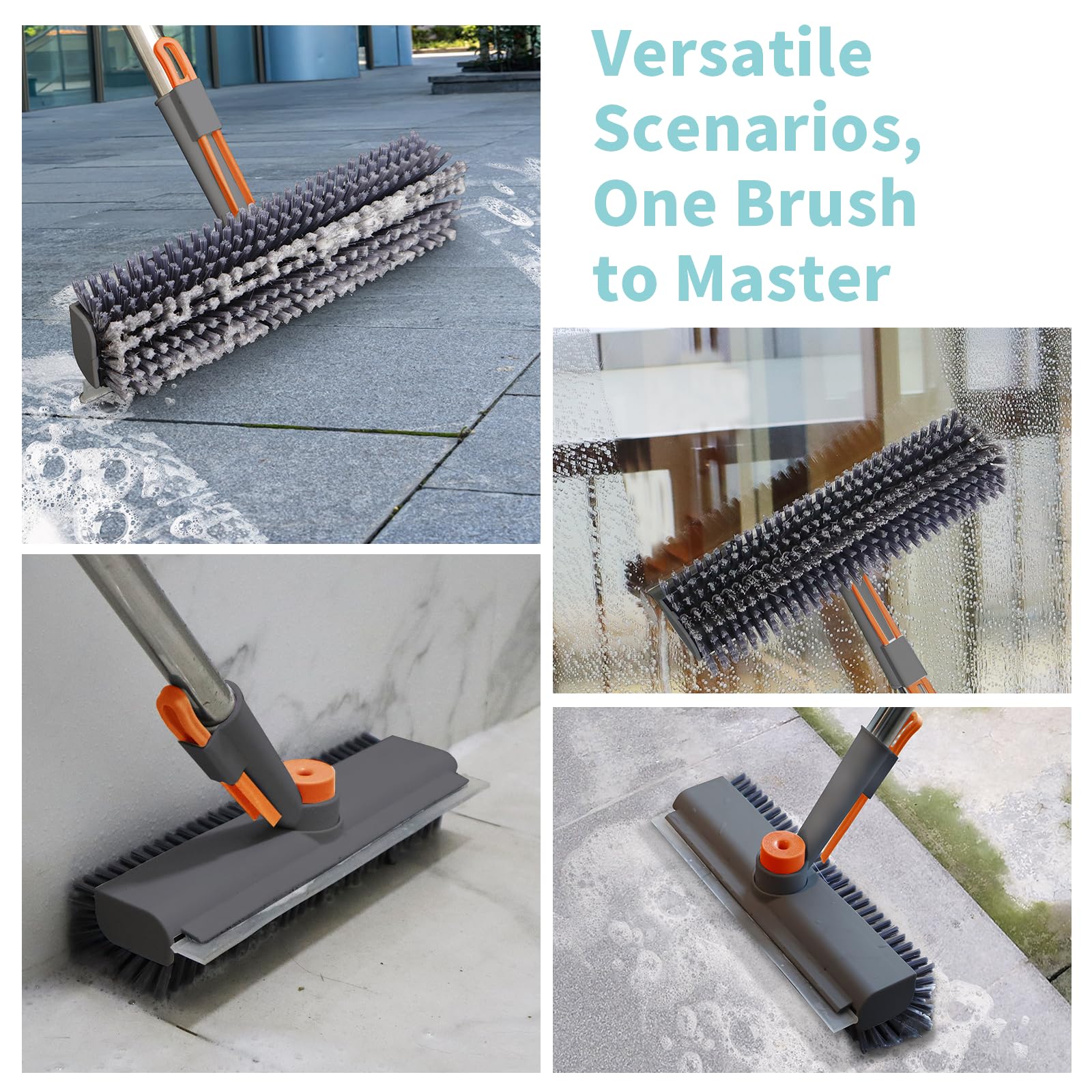 Coocoe 3 in 1 Scrape  Floor Scrub Brush
