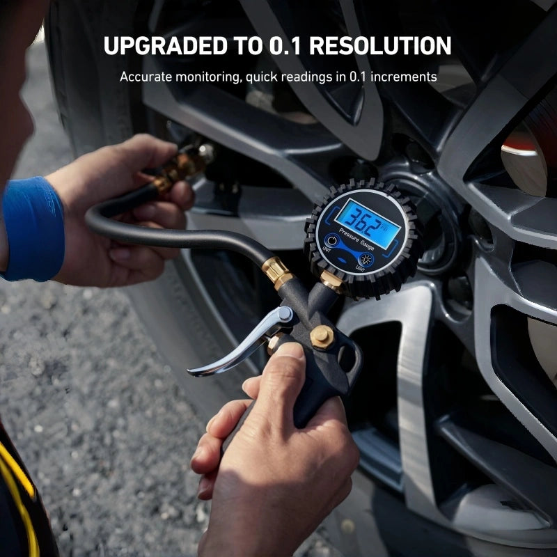 Coocoe Heavy-Duty Tire Pressure Gauge with Quick Connect Coupler