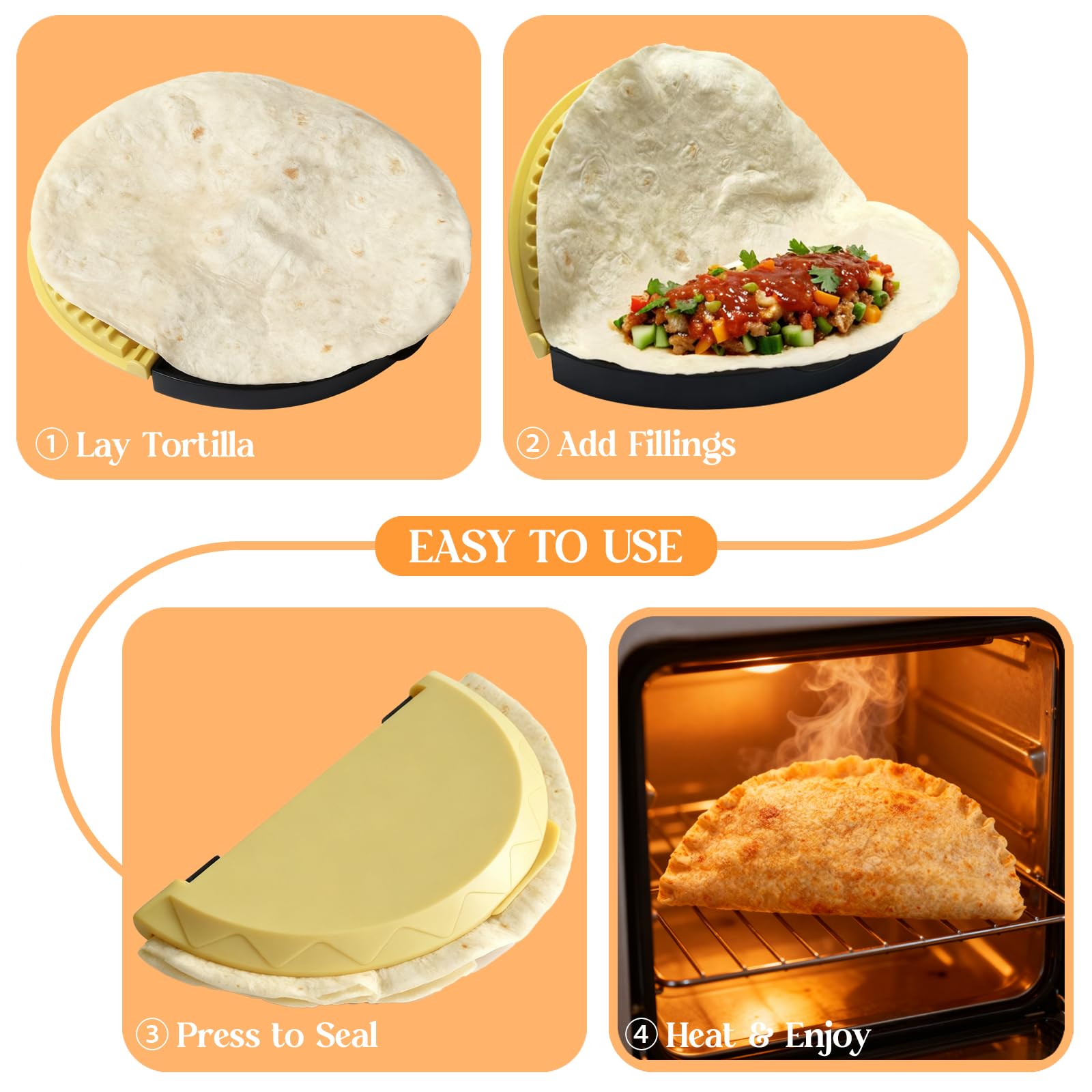 Coocoe 3-in-1 Tortilla Sealer & Crimper Press