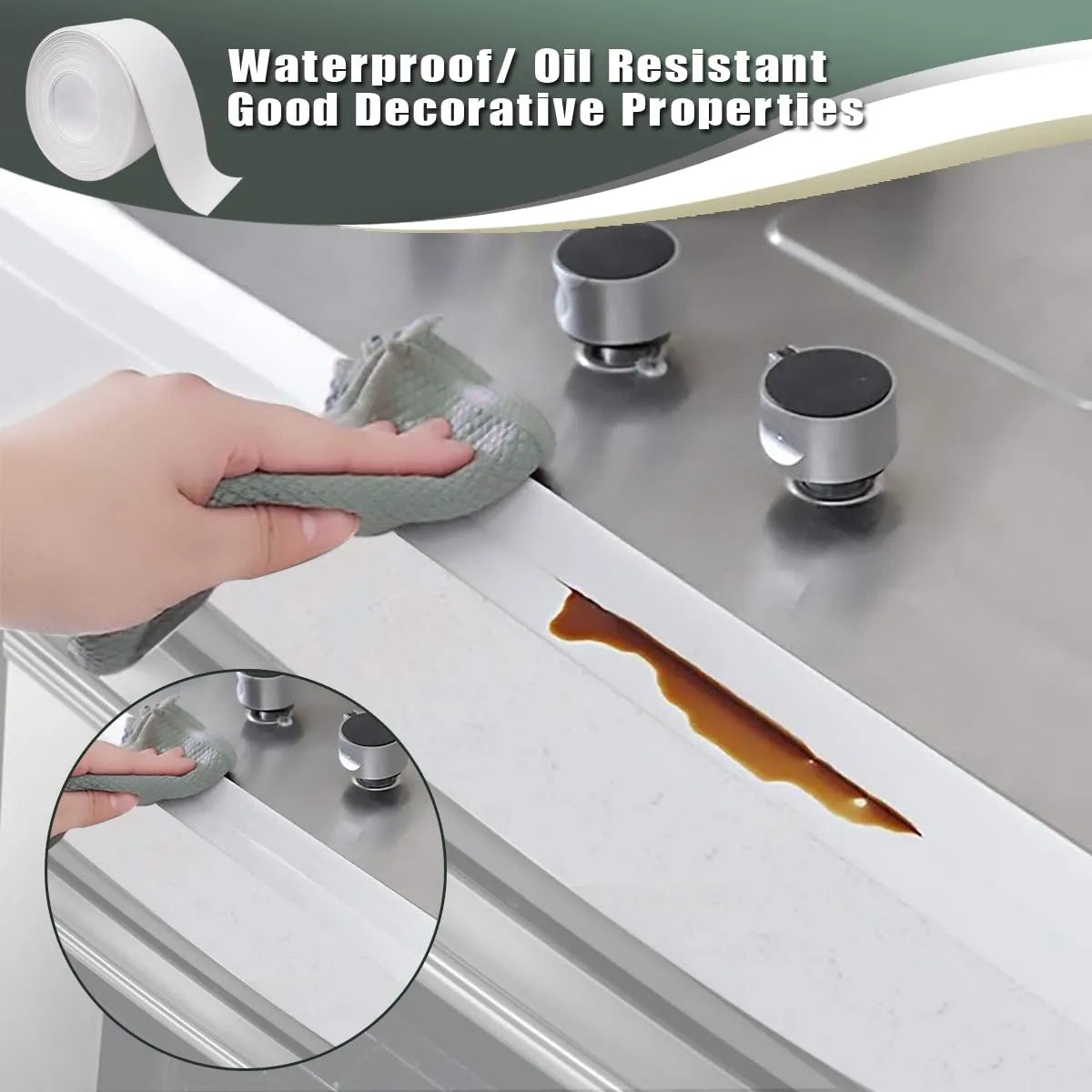 Coocoe Waterproof Self-Adhesive PVC Caulk Tape