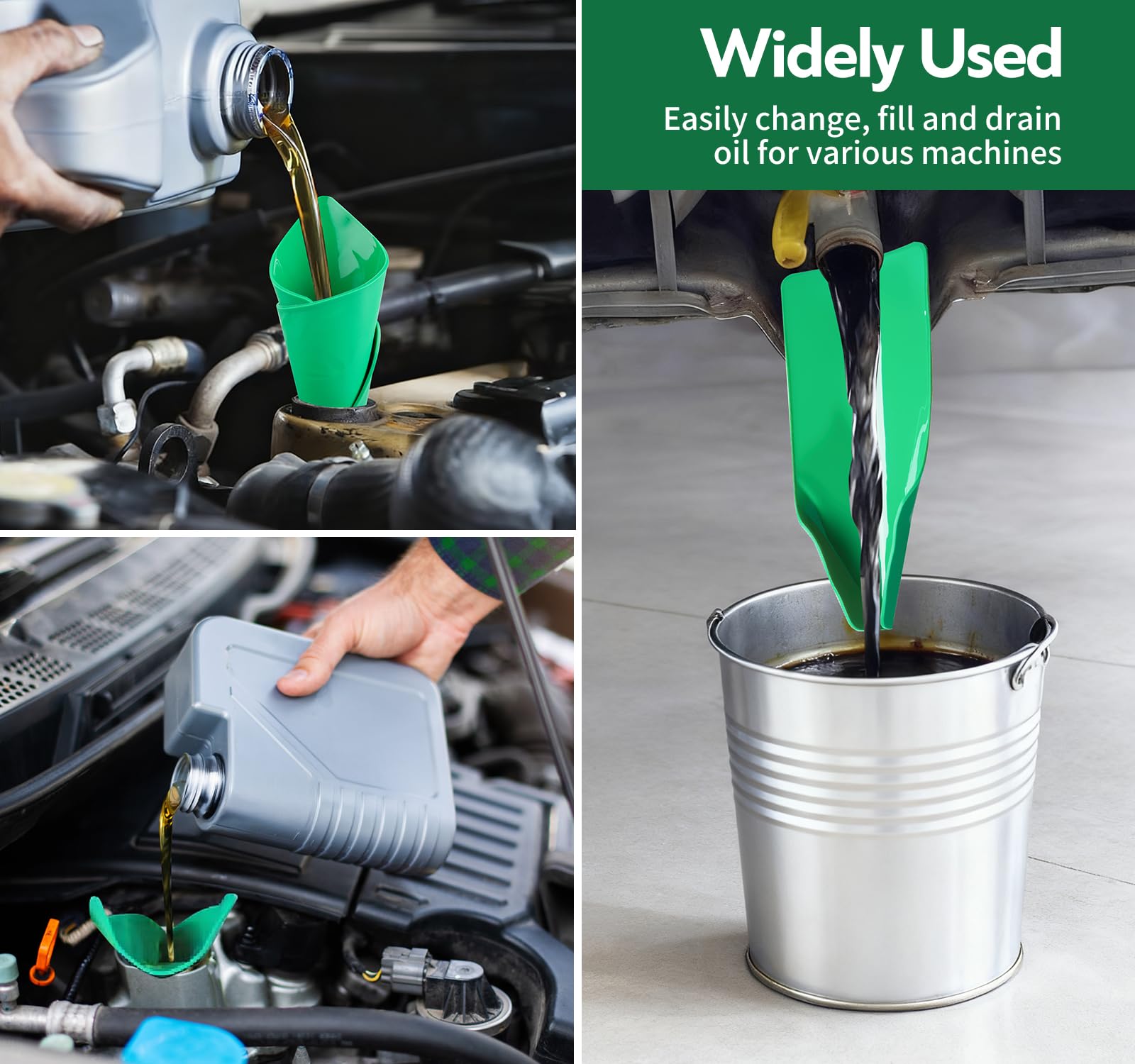 Coocoe Reusable Flexible Oil Drain Funnel Form