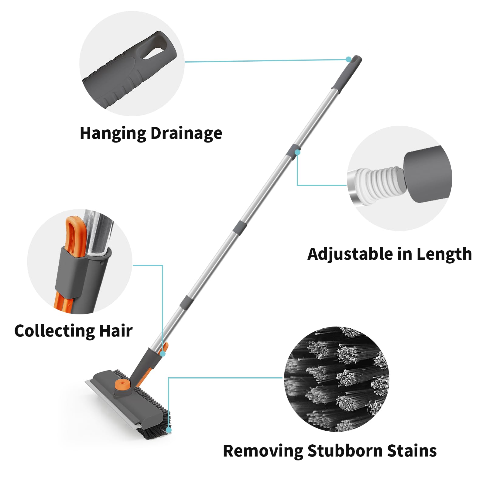 Coocoe 3 in 1 Scrape  Floor Scrub Brush