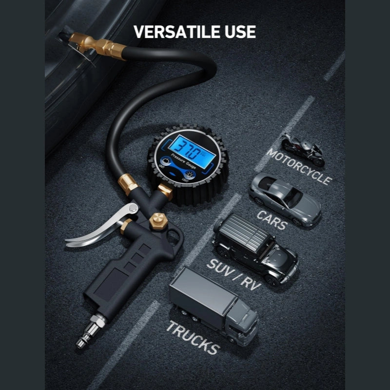 Coocoe Heavy-Duty Tire Pressure Gauge with Quick Connect Coupler