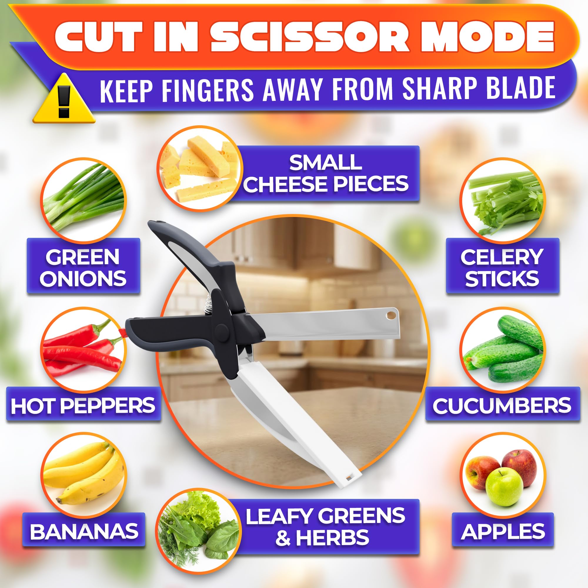Coocoe 2 in 1 Kitchen Scissors for Food