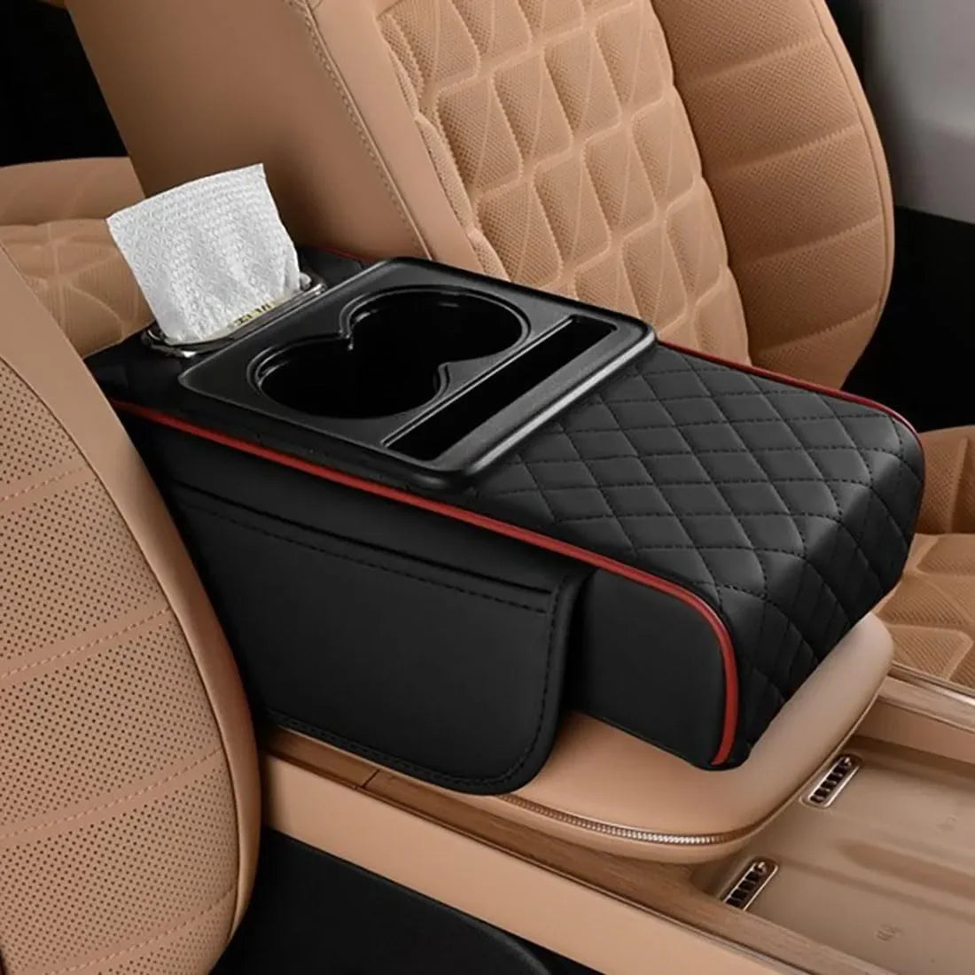 Coocoe 5-in-1 Multi-Function Car Organizer Armrest Cushion
