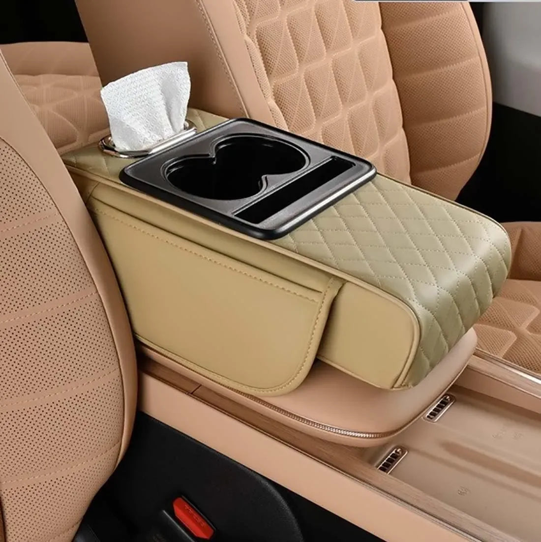 Coocoe 5-in-1 Multi-Function Car Organizer Armrest Cushion