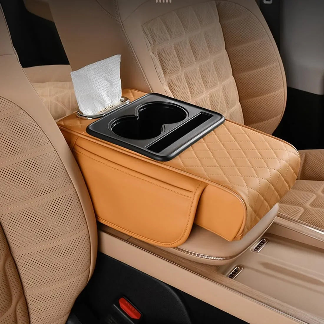 Coocoe 5-in-1 Multi-Function Car Organizer Armrest Cushion
