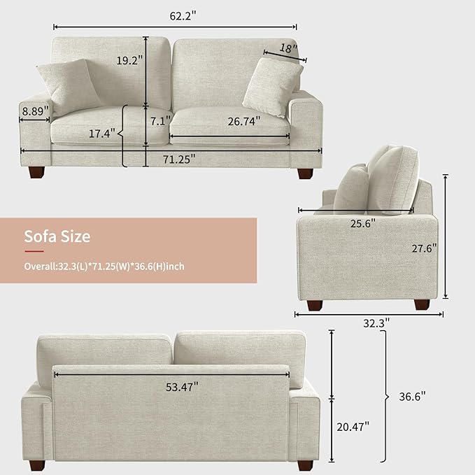 Modern Loveseat Sofa for Living Room