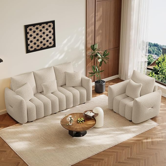 2 Piece  Cloud Sofa Couch Set