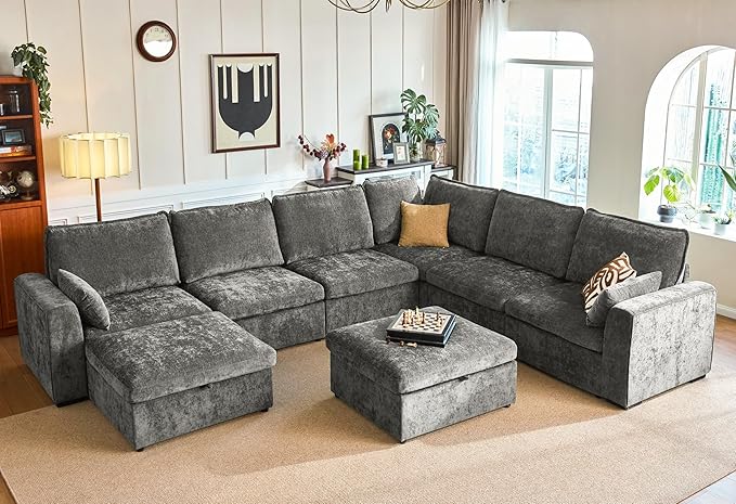 155.9'' Oversized Modular Sectional Sofa Plush Cloud Couch with Storage